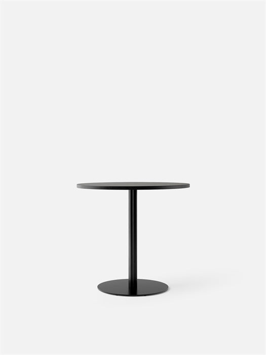 Black Steel Round Base - Black Painted Oak Veneer Top
