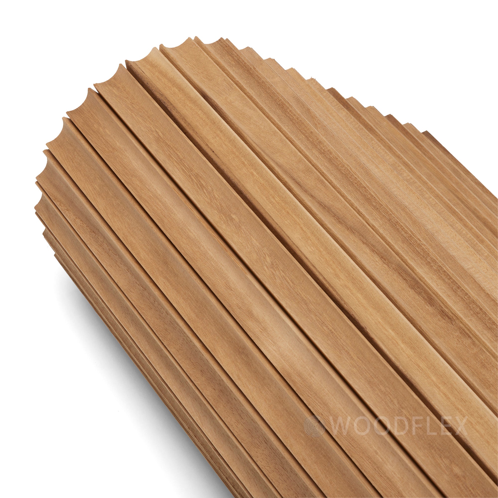 WOODFLEX Flexible Solid Paulownia Wood Slat Wall Panel - 2700mm x 600mm Wave Design - Perfect for Modern Home & Office Decoration, Accent Walls, and Interior Design Projects