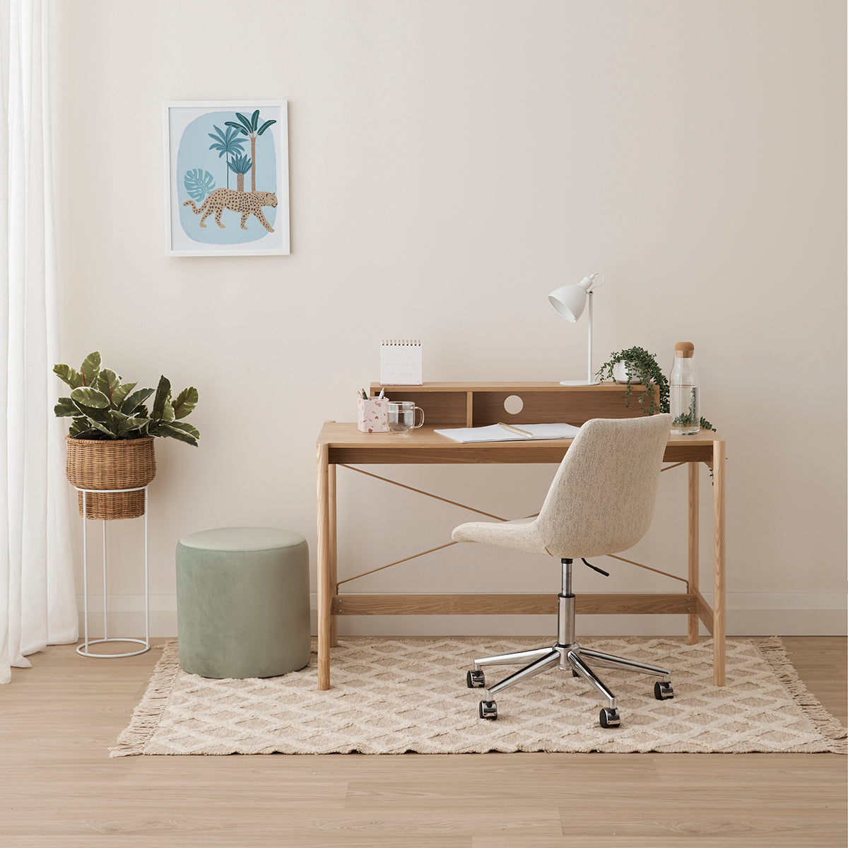 Ergonomic Levi Fabric Office Chair - Adjustable Height & Lumbar Support for Home & Office Workspace - Comfortable Mesh Back Executive Chair for Long Hours Sitting