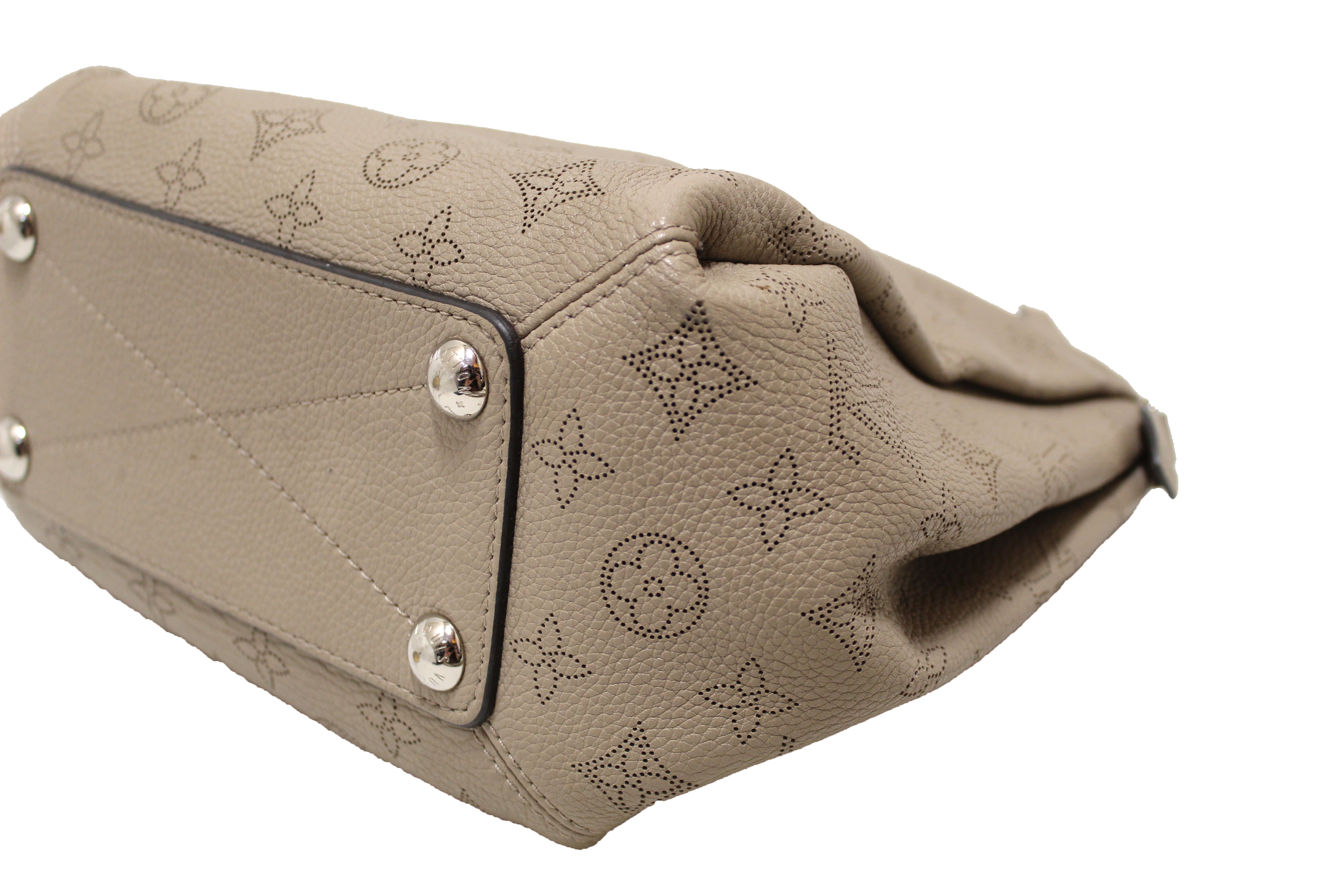 Authentic Louis Vuitton Grey Mahina Leather Babylone Chain BB Hobo Shoulder Bag - Luxury Crossbody Purse for Women, Perfect for Date Night & Evening Events