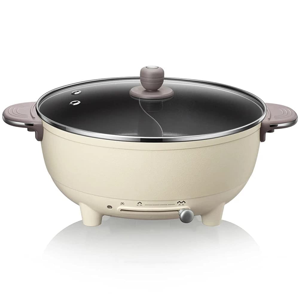 Ecoodisk 6L Electric Hot Pot with Divider & Lid - Large Capacity Shabu Shabu Pot for Party & Family Gathering - Perfect for Home Cooking, Hot Pot Parties & Asian Cuisine