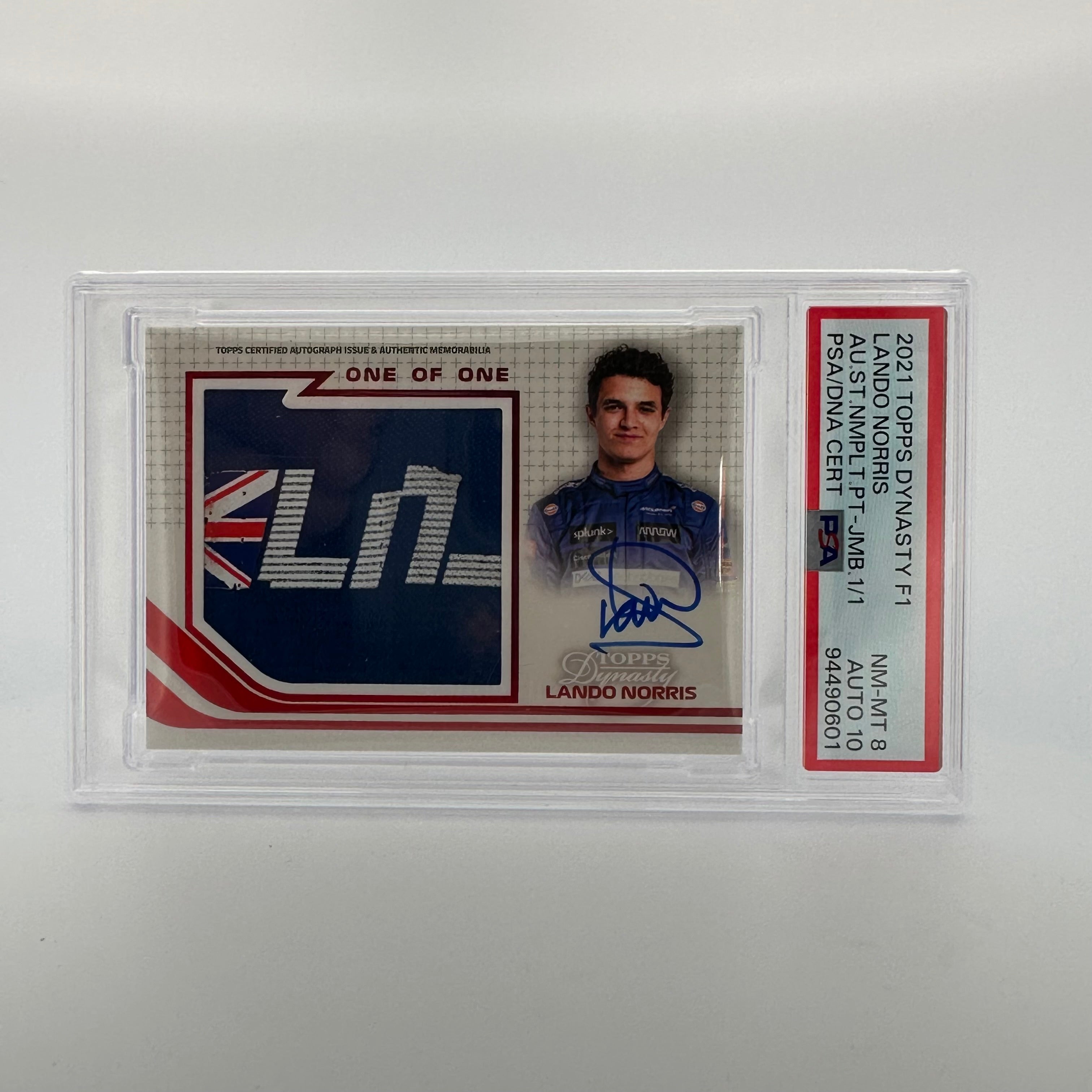 PSA 10 Lando Norris 2021 Dynasty #ANJP LN Autograph Suit Nameplate Jumbo Patch - Perfect for F1 Collectors and Motorsport Memorabilia Enthusiasts