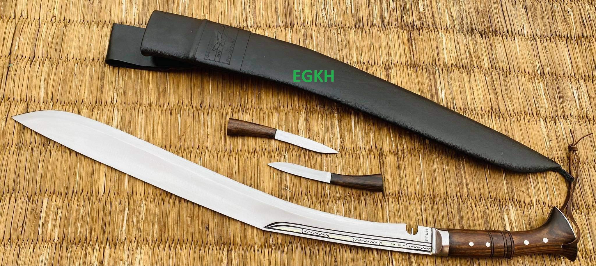 24 Inch Full Tang Traditional Kukri Knife - High Carbon Steel Khukuri Sword - Camping, Hunting & Outdoor Survival Tool - Perfect for Bushcraft, Hiking & Tactical Use