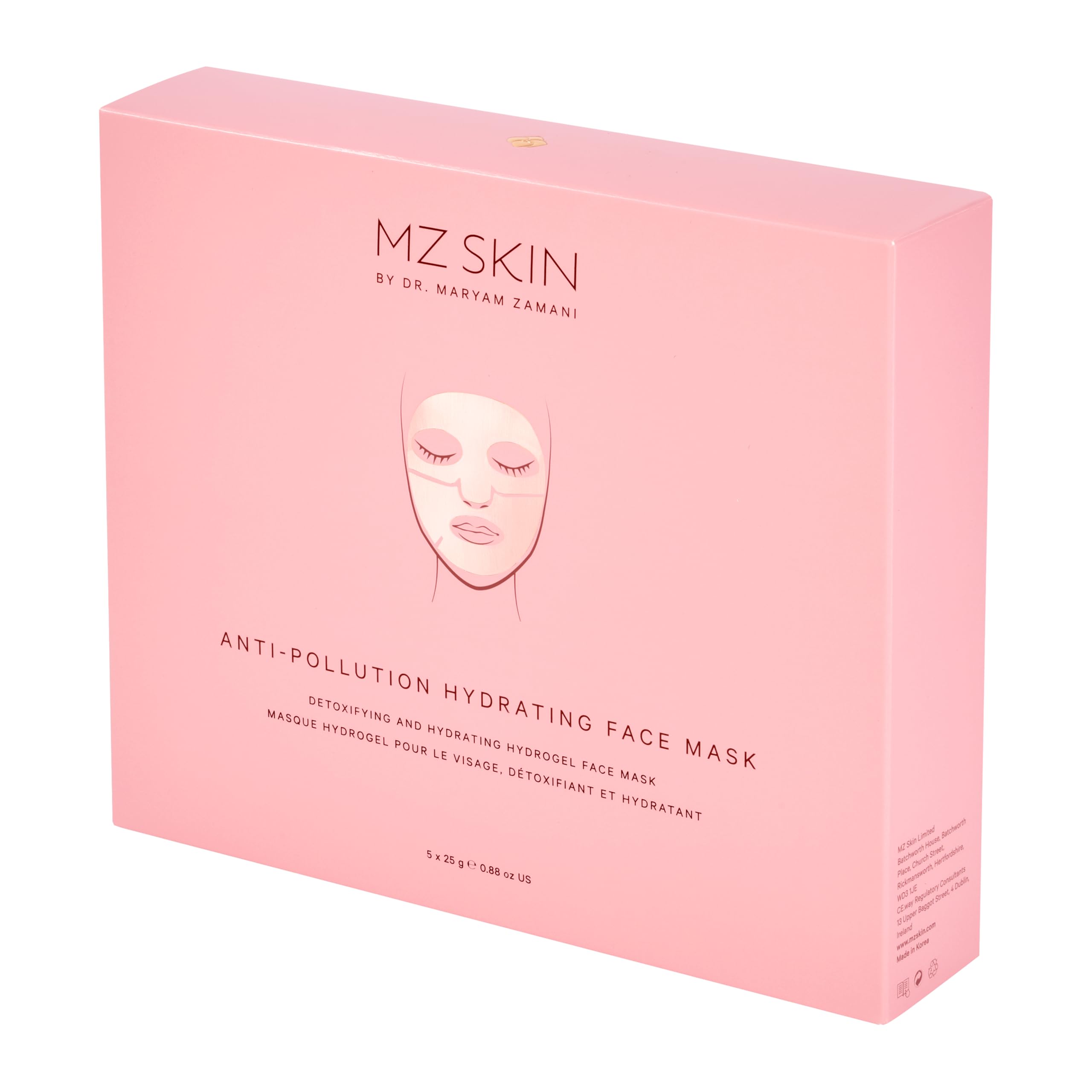 MZ SKIN Anti-Pollution Hydrating Face Mask - Detoxifying Hydrogel Treatment with Vitamin C, Centella Asiatica & Hyaluronic Acid for Radiant Glowing Skin | 5-Pack Set | Perfect for Daily Skincare Routine, Spa Days & Travel Essentials