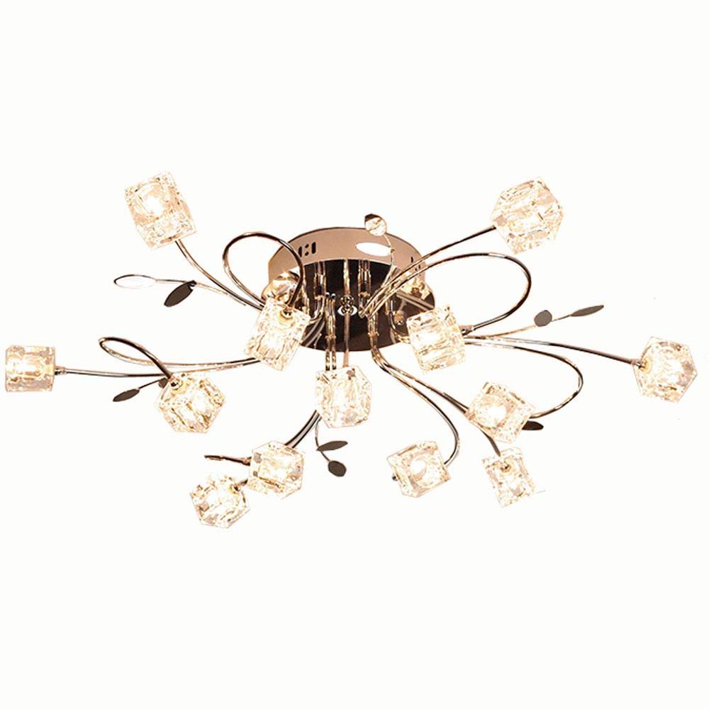 Modern Crystal Chandelier - 12+1 Heads Luxury Ceiling Light Fixture for Living Room, Dining Room & Meeting Room - Elegant Lighting for Home & Office Decor