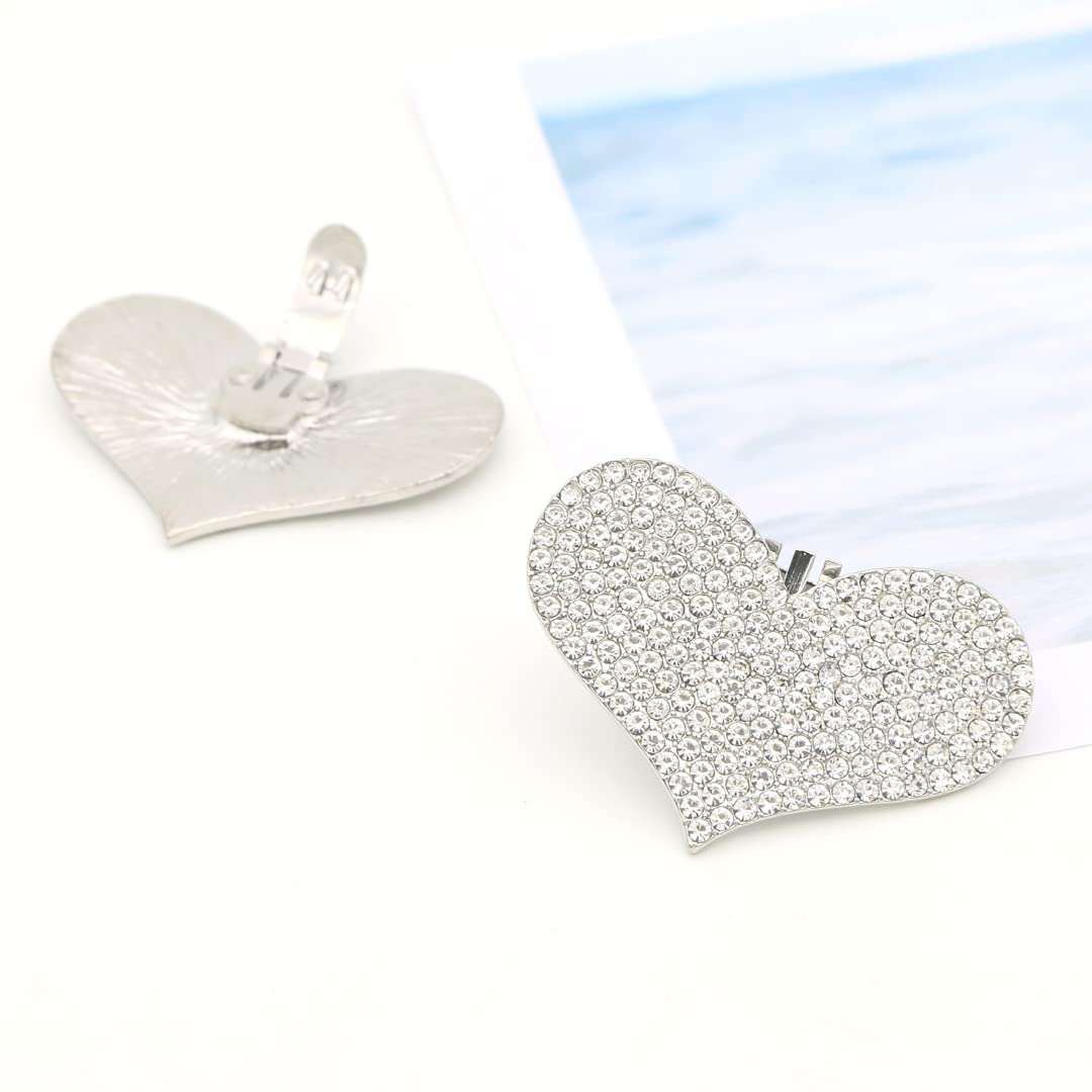 2 Pcs Detachable Rhinestone Heart Shoe Clips - Elegant Metal Shoe Buckles for Wedding, High Heels, Pumps, Flats & Sandals - Perfect Bridal Shoe Accessories for Weddings, Prom & Special Occasions