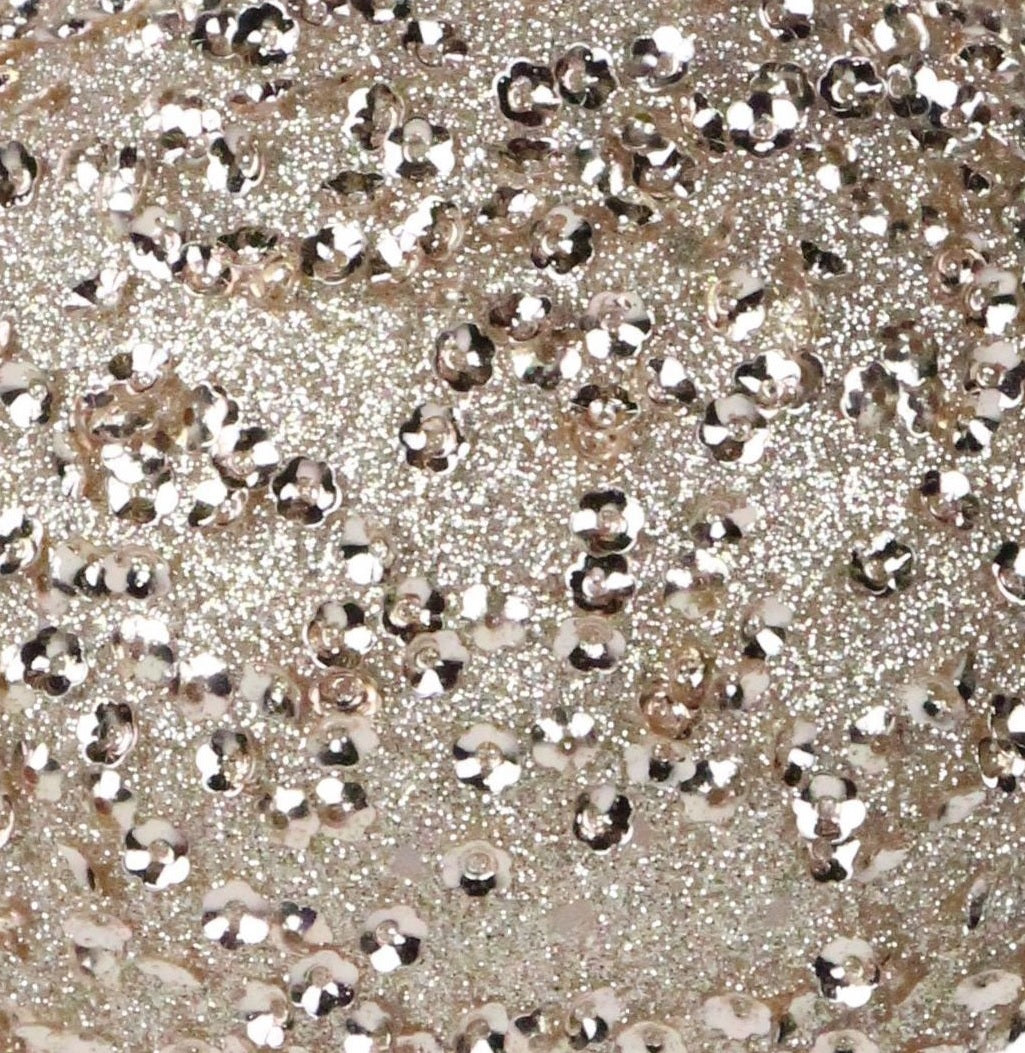 100MM Taupe Sequin Glitter Plastic Ornament - Sparkling Holiday Decor for Christmas Tree, Party, and Home Decoration