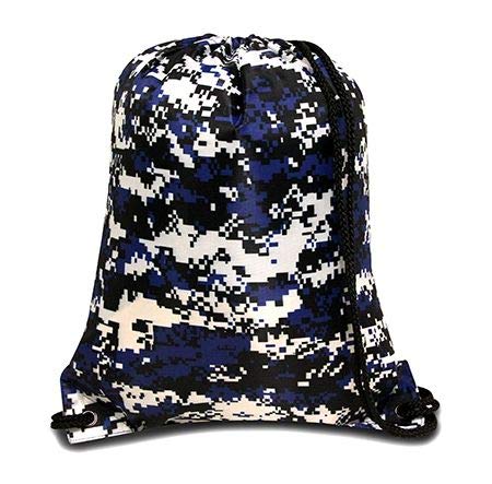 Liberty Bags 8881 Boston Drawstring Backpack - Bulk Pack of 60 (Royal Camo) - Durable & Lightweight for School, Gym, Travel & Outdoor Activities