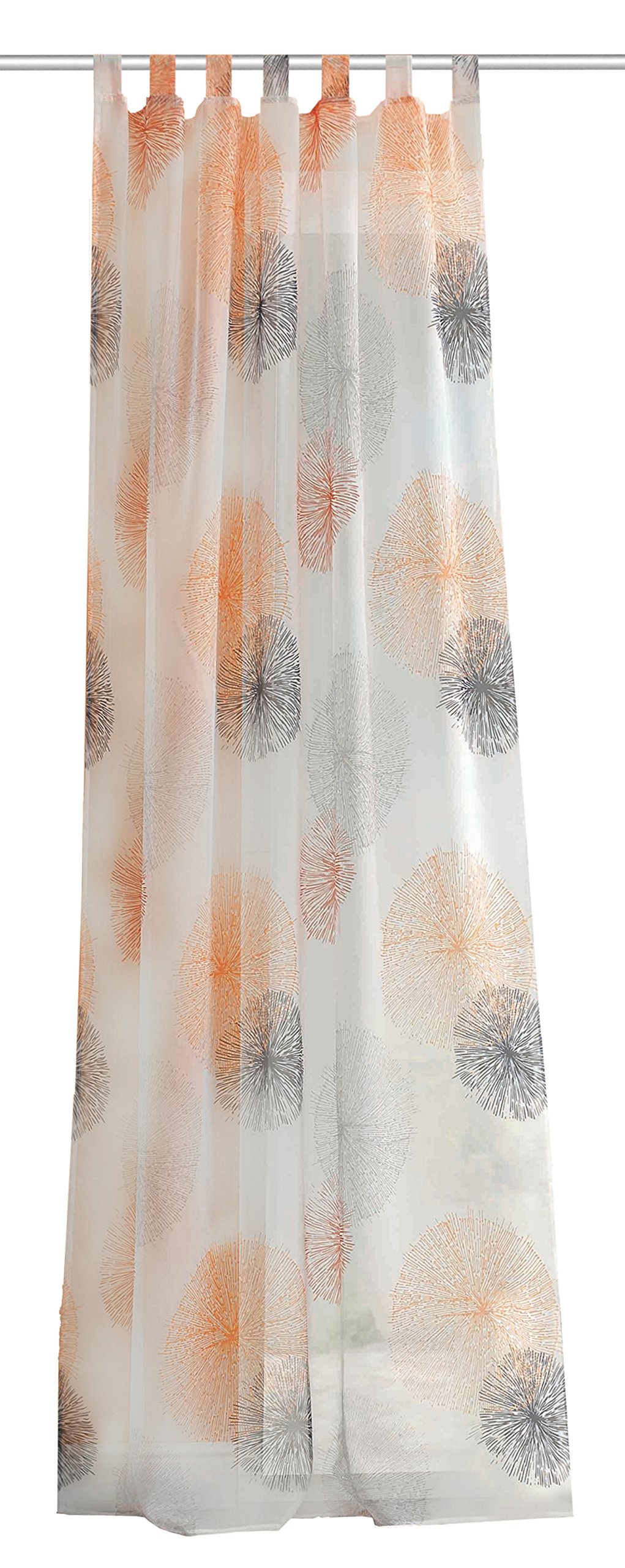 Orange Tab-Top Curtains for Windows - Light Filtering & Room Decor - Perfect for Living Room, Bedroom & Kitchen