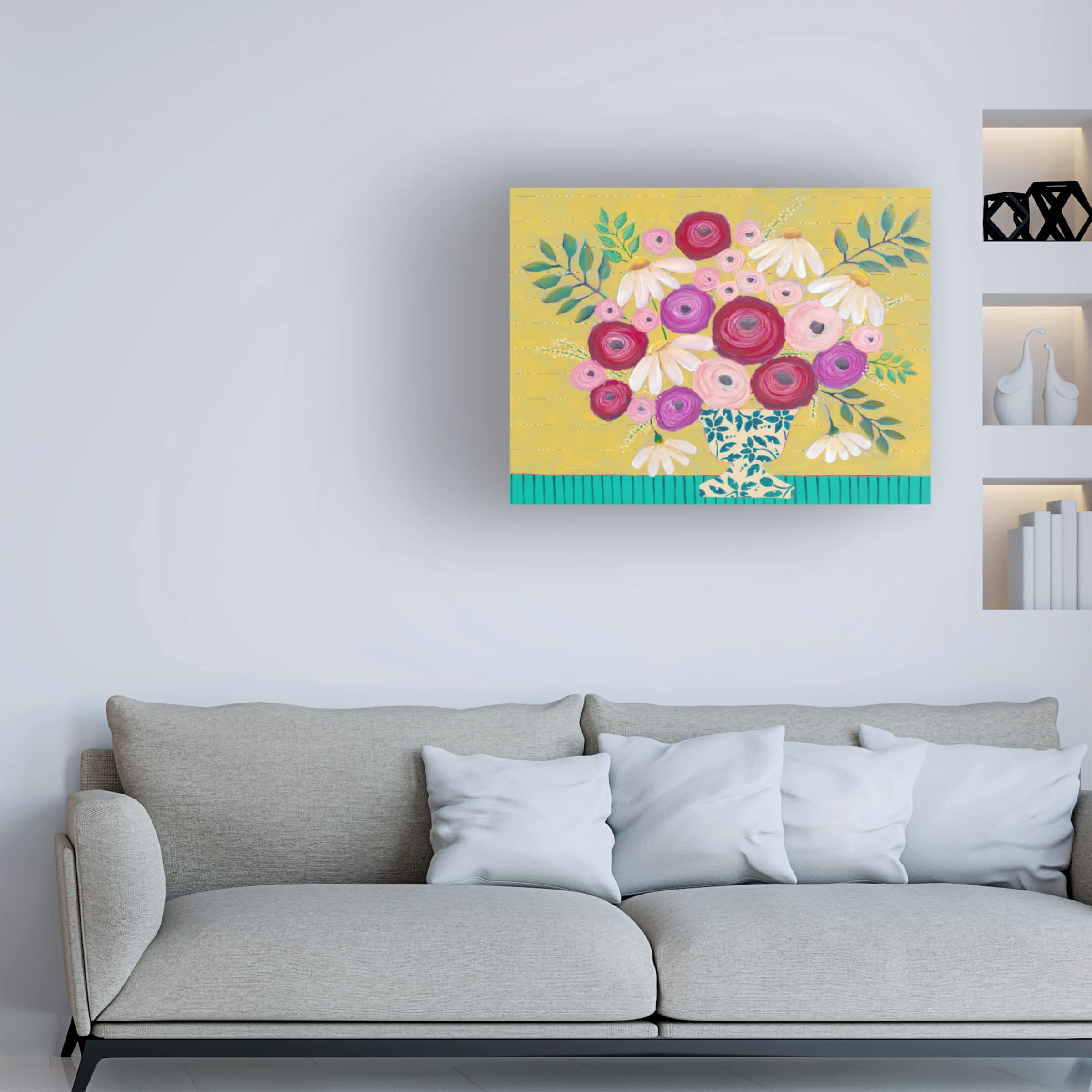 Bold Flowers II Canvas Wall Art by Regina Moore - Modern Floral Painting for Living Room, Bedroom & Office Decor