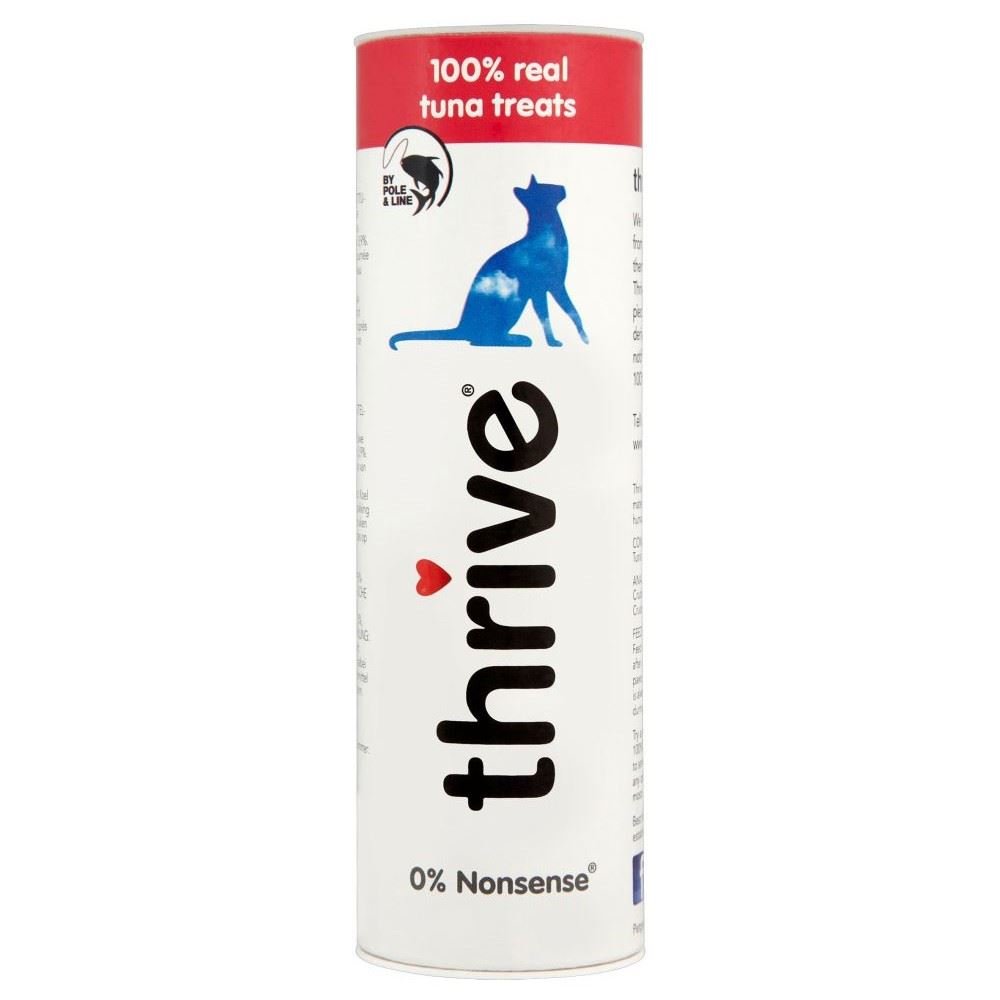 Thrive 100% Natural Real Tuna Cat Treats (25g, Pack of 6) - Grain-Free, High-Protein Snacks for Cats - Perfect for Training, Rewards & Dental Health