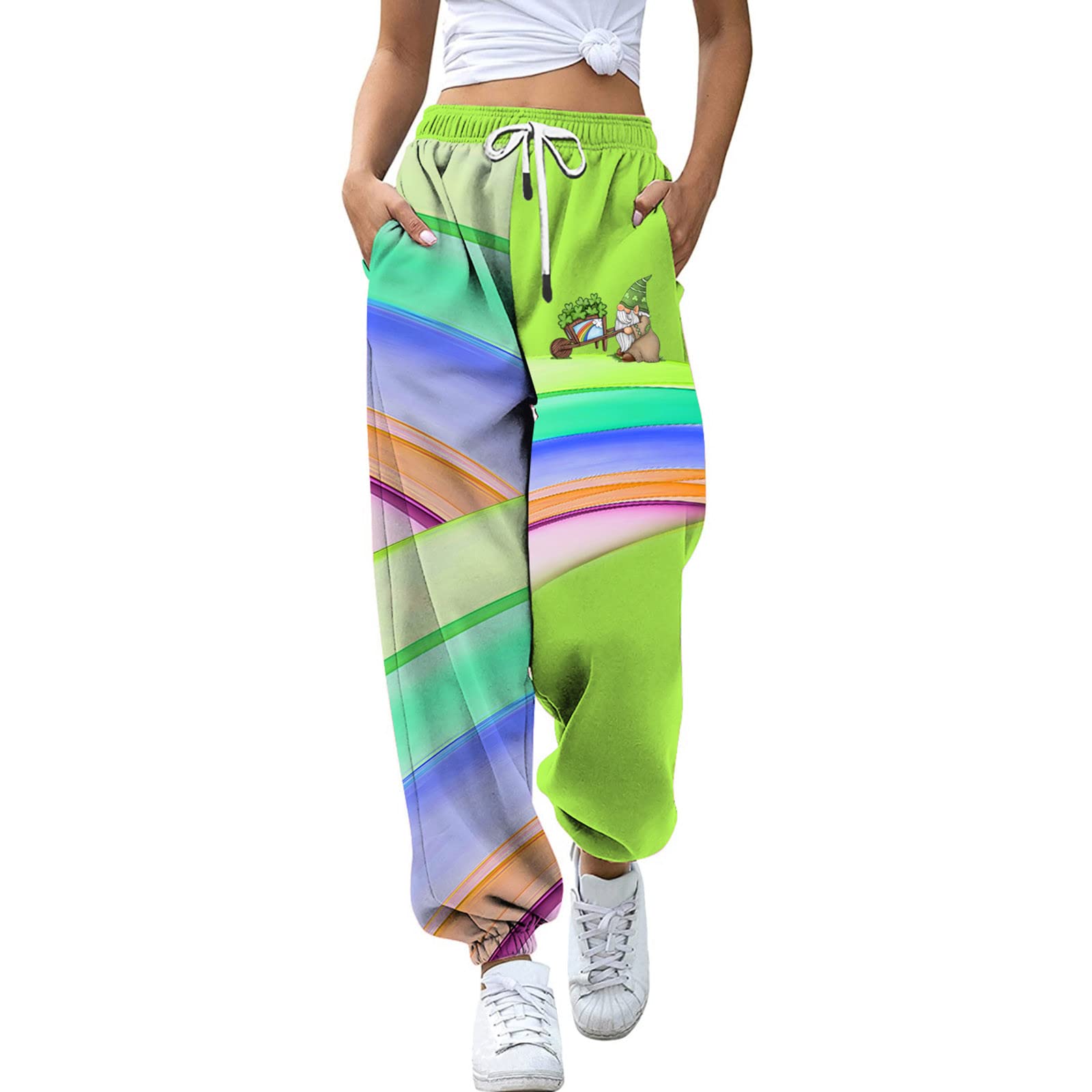 Kcocoo Women's St. Patrick's Day Leggings - Shamrock Print Irish Saint Trousers, Yoga Pants & Lounge Sweatpants for Workout, Fitness & Casual Wear | Perfect for Gym, St. Patrick's Day Parties & Relaxing at Home