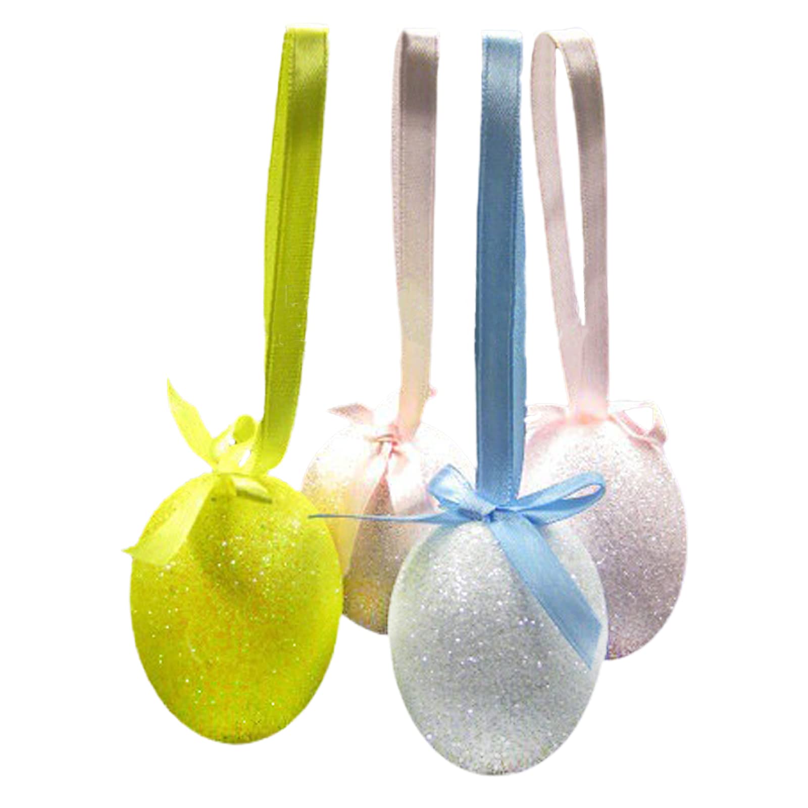 MSUIINT 20-Piece Multicolor Glitter Foam Easter Egg Ornaments - DIY Easter Crafts, Hanging Decorations for Easter Party, Home & Table Decoration | Perfect for Easter Celebrations, Spring Home Decor & Festive Gift Giving
