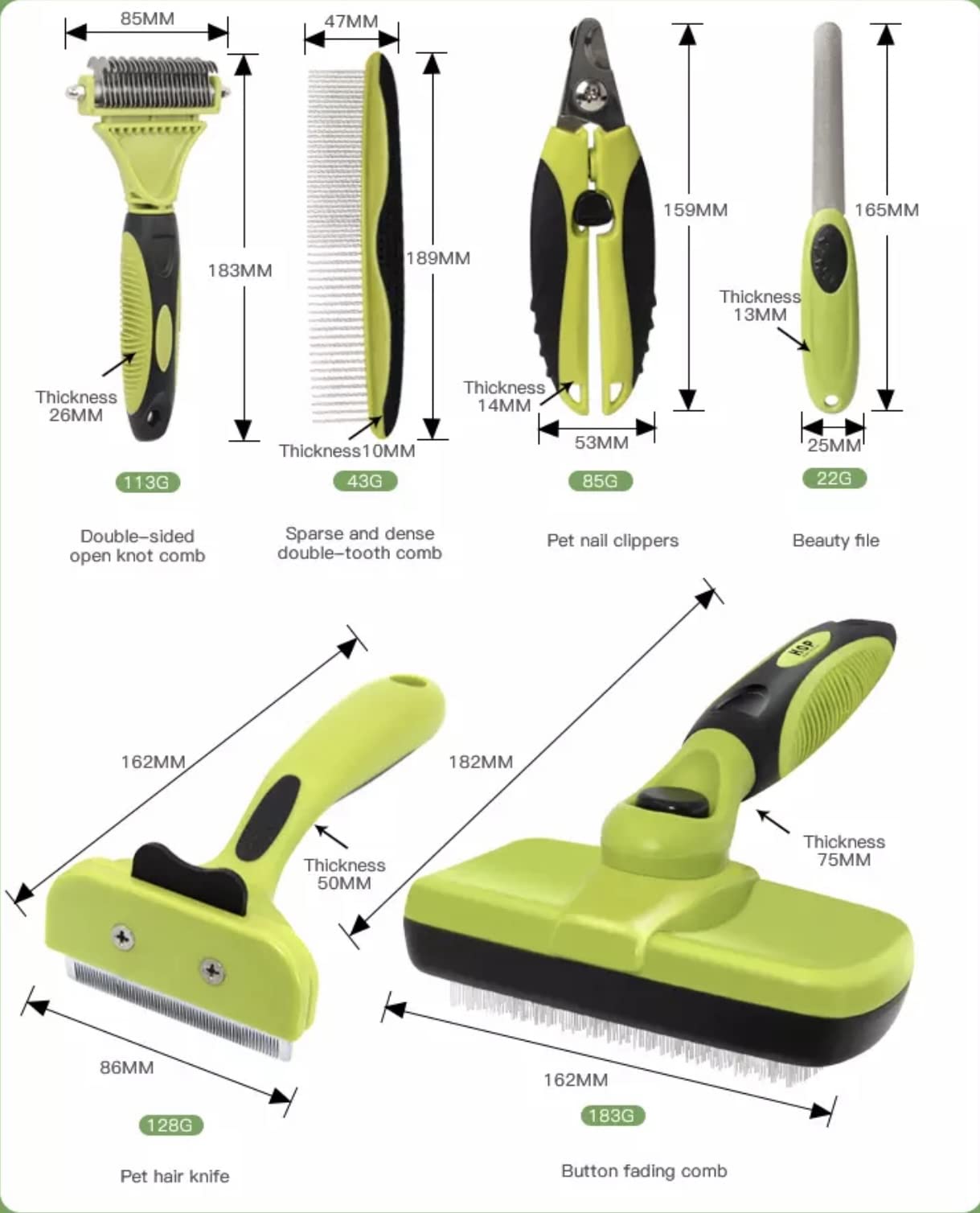 Happlr™ Ultimate Dog Grooming Kit - 5-in-1 Professional Dog Brush Set with Slicker Brush, Detangling Brush & Undercoat Rake for Shedding Control | Includes Dog Nail Clippers & Trimmer | Perfect for Home Grooming & Pet Care