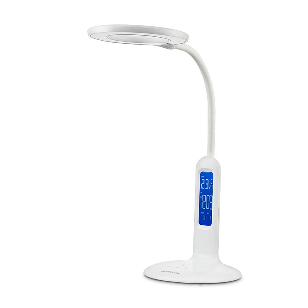 TOMYEUS LED Desk Lamp with Touch Control - Eye-Caring Study Lamp, Adjustable Brightness for Reading, Office & College Dorm - White Night Light for Home, Work & Bedroom Use