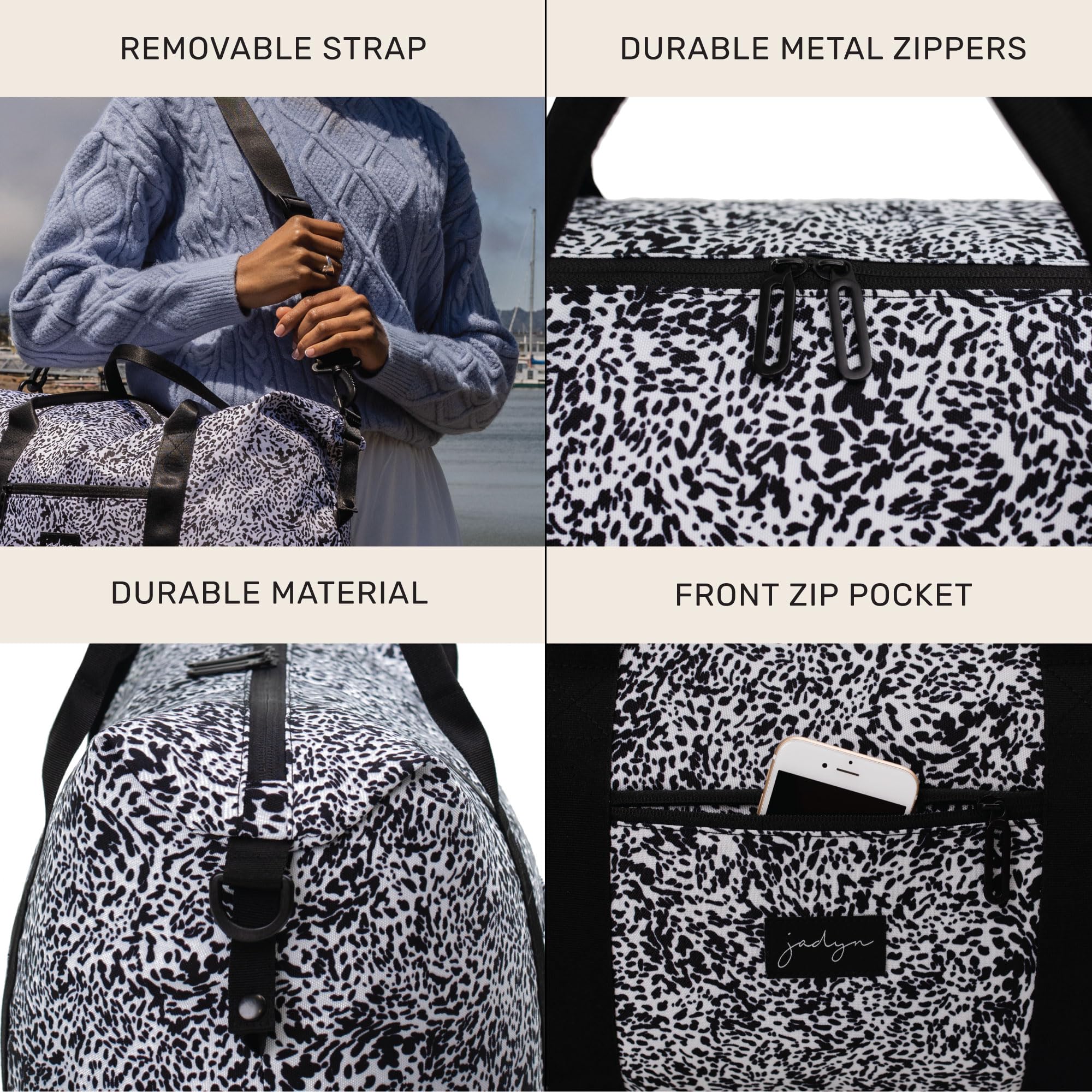Jadyn Lola Travel Bag - Premium Weekender & Overnight Duffel Bag for Women & Men, Gym Tote with Spacious Compartments | Perfect for Weekend Getaways, Gym Workouts & Business Trips