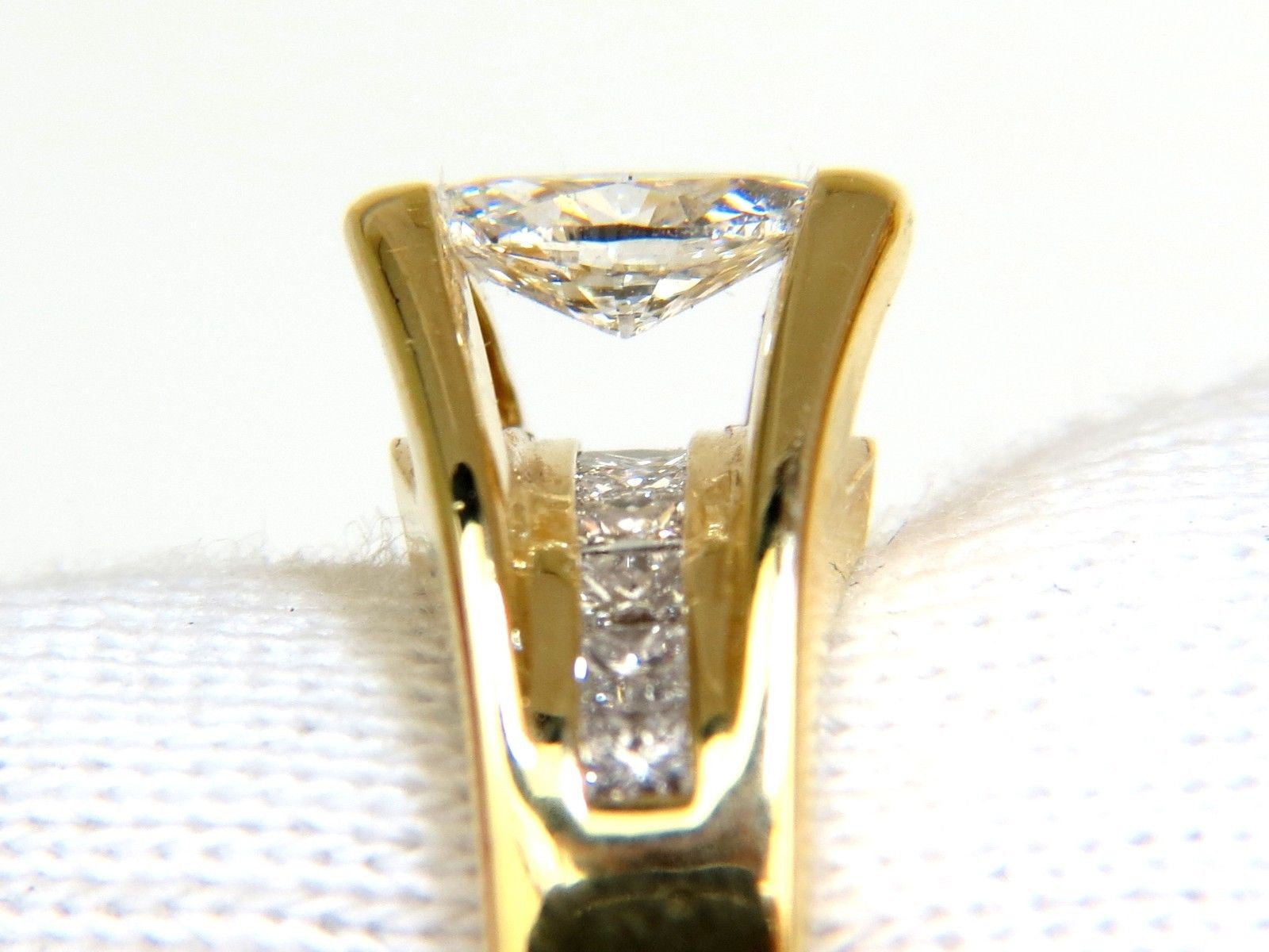 1.12CT 18K Gold Diamond Tension Ring - Handmade Modern Deco Style Engagement Wedding Jewelry for Women - Perfect for Proposals, Anniversaries & Special Occasions