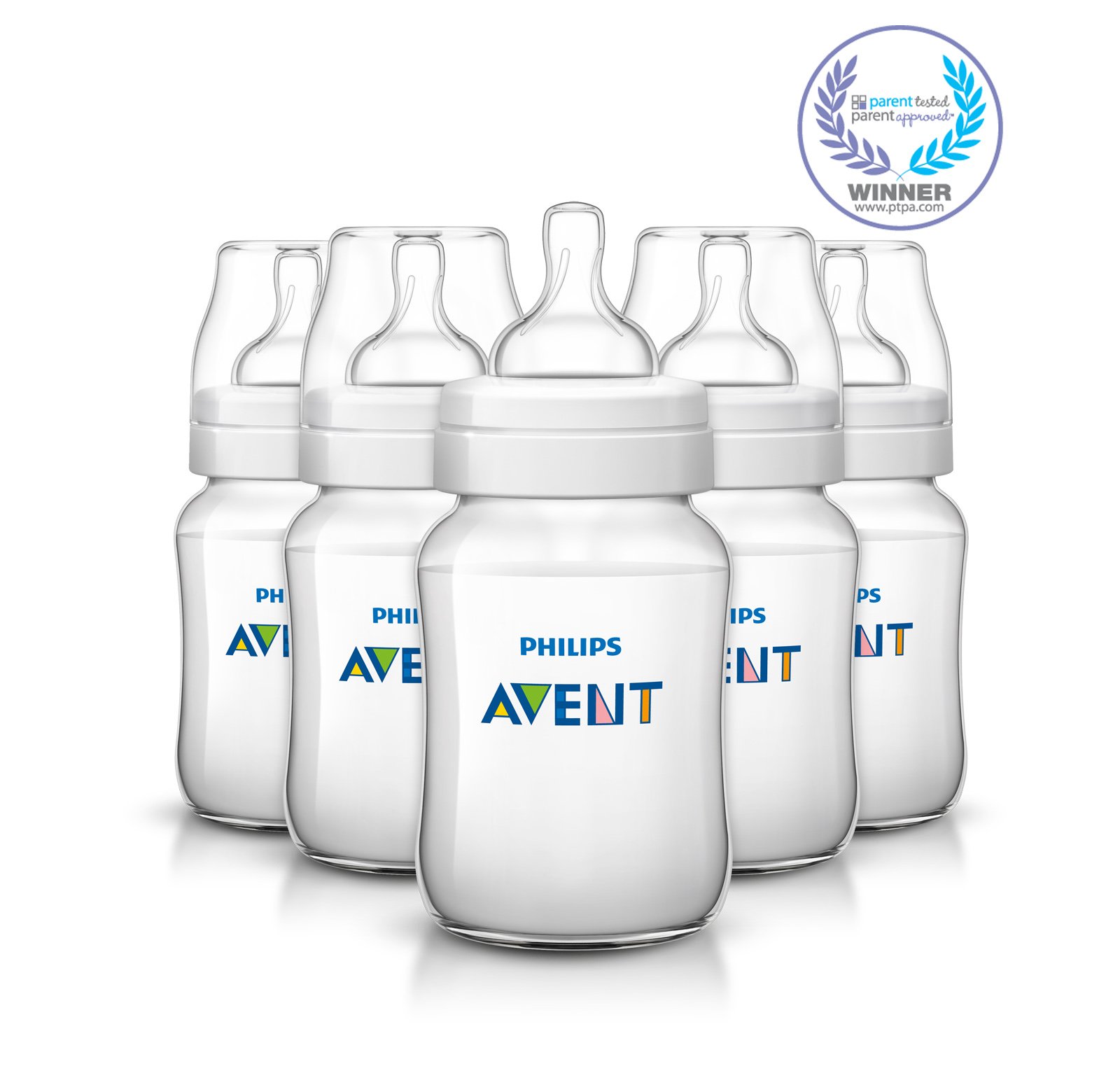 Philips Avent Classic Plus Baby Bottles, 9 Ounce (5 Pack) - BPA-Free, Anti-Colic, Natural Feeding - Perfect for Newborns, Infants & Travel | Ideal for Breastfeeding, Formula Feeding & On-the-Go Use