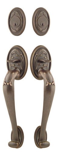 Emtek 473444 Tuscany Sectional Single Cylinder Grip-by-Grip Keyed Entry Lost Wax, Medium Bronze - Ideal for Residential Doors and Interior Design
