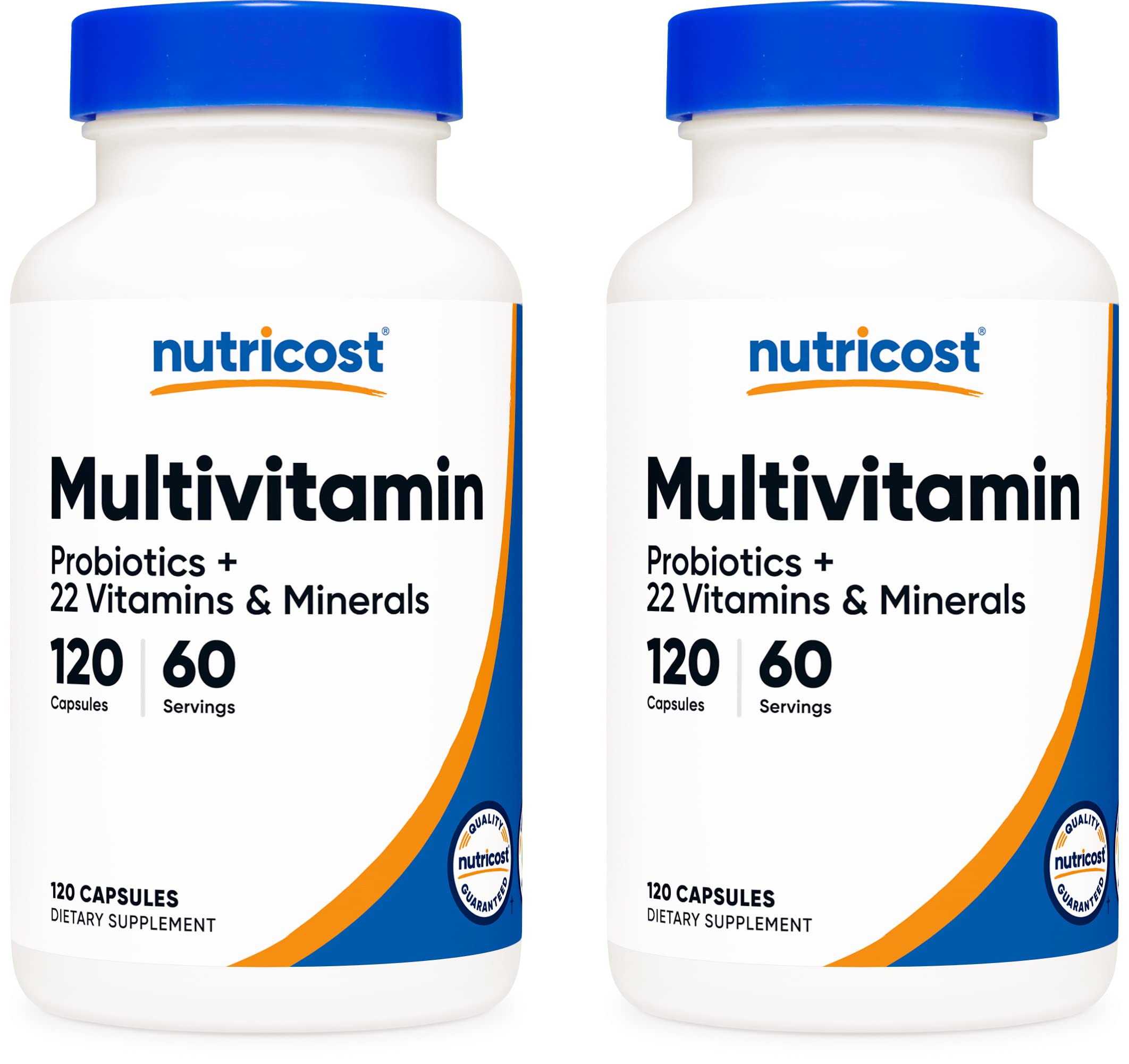 Nutricost Multivitamin with Probiotics 120 Vegetarian Capsules (2 Bottles) - Essential Vitamins & Minerals for Daily Wellness - Supports Immune Health, Digestion & Energy Boost - Perfect for Active Lifestyles & Busy Professionals