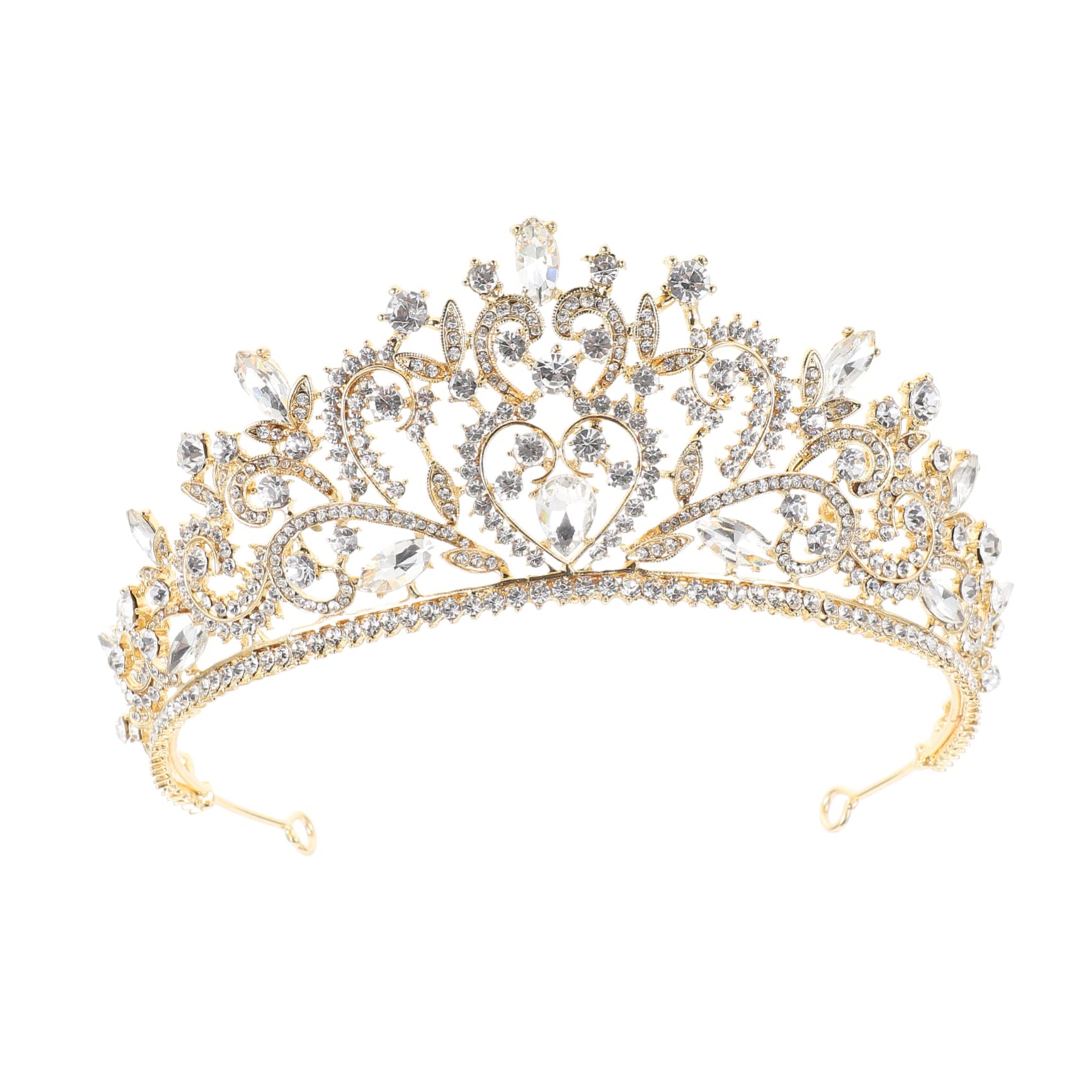 FRCOLOR Baroque Style Wedding Tiara Crown for Bride – Shiny Rhinestone Headdress for Bridal Photo Shoots & Ceremonies | Perfect for Weddings, Prom, Pageants & Special Occasions