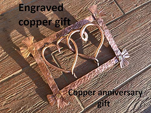 Handmade Copper Heart Frame - Romantic 7th Anniversary Gift for Him, Unique Copper Decor for Home & Office - Perfect for Weddings, Anniversaries & Special Occasions