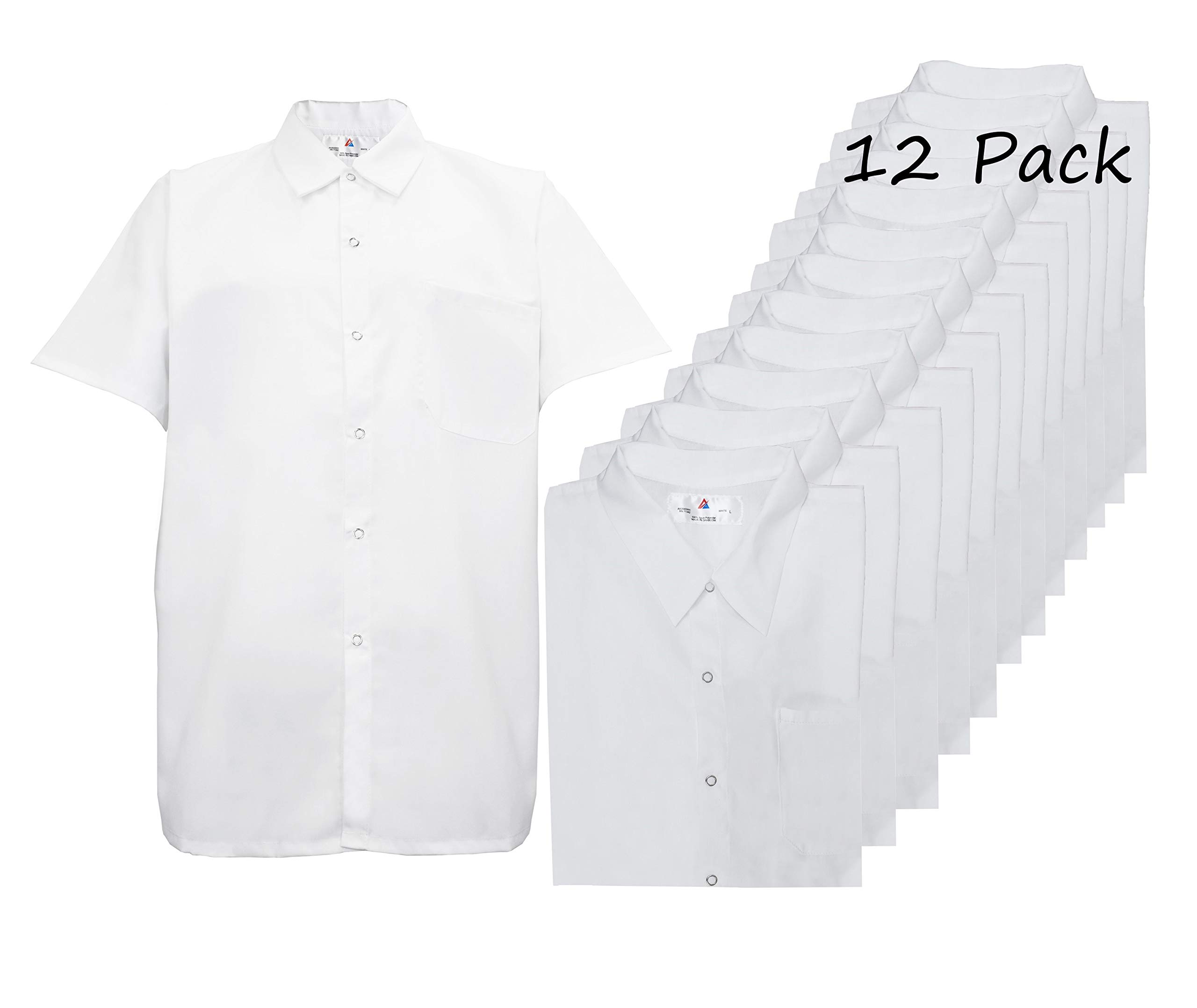 Natural Uniforms Men's Short Sleeve Basic Cook Shirt - Breathable White Chef Shirt for Professional Kitchen & Cooking - Perfect for Chefs, Cooks & Culinary Students