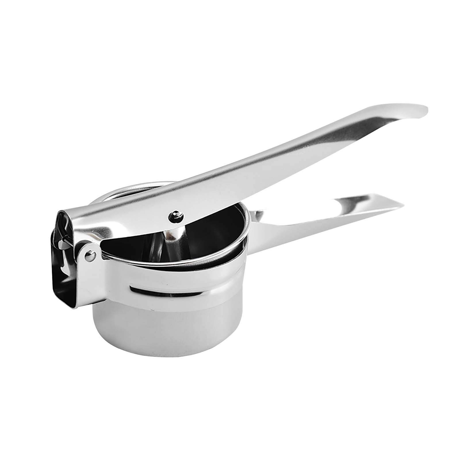 Premium Stainless Steel Potato Masher - Heavy Duty Fruit & Vegetable Crusher for Smooth Purees - Perfect for Mashed Potatoes, Baby Food, Guacamole & Nut Milk - 1PC Kitchen Tool for Dining & Bar Use