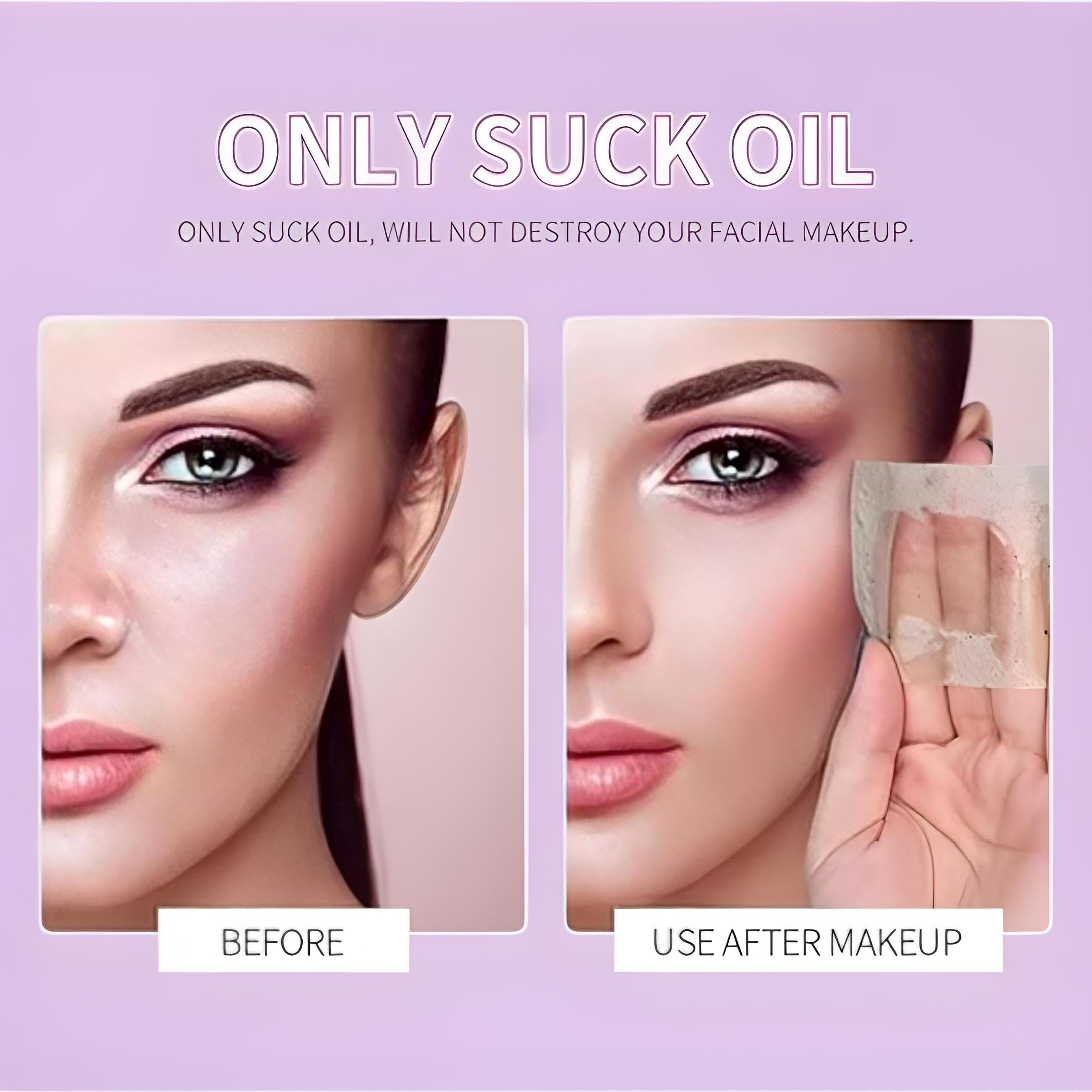 100 Sheets Oil Absorbing Blotting Paper for Face - Makeup Blotting Sheets, Oil Control & Shine Removal for Oily Skin (Pink) | Perfect for Touch-Ups On-The-Go & After Gym