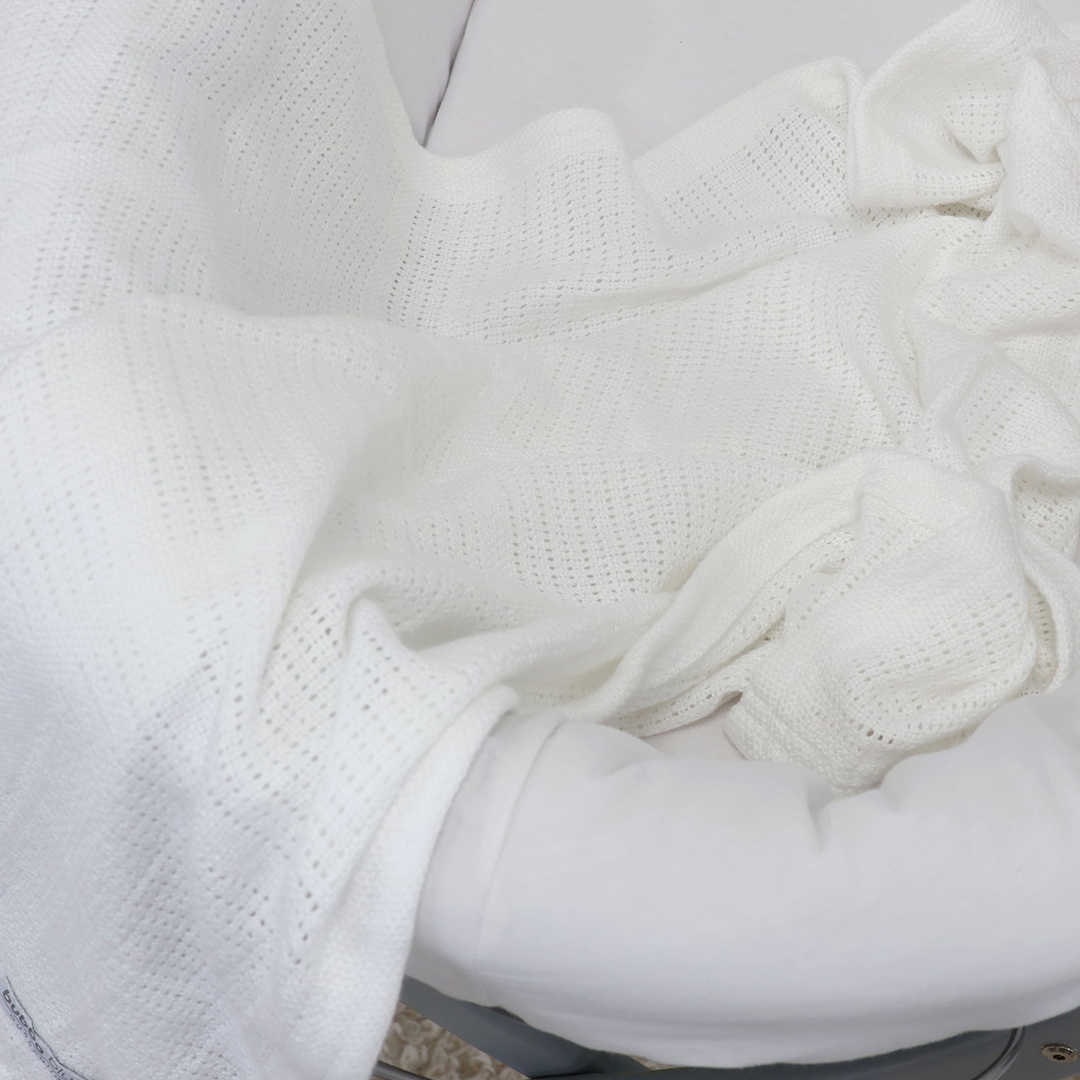 Soft & Breathable Bamboo White 2-Pack Cellular Blankets for Baby - Perfect for Nursery, Swaddling & Stroller Use