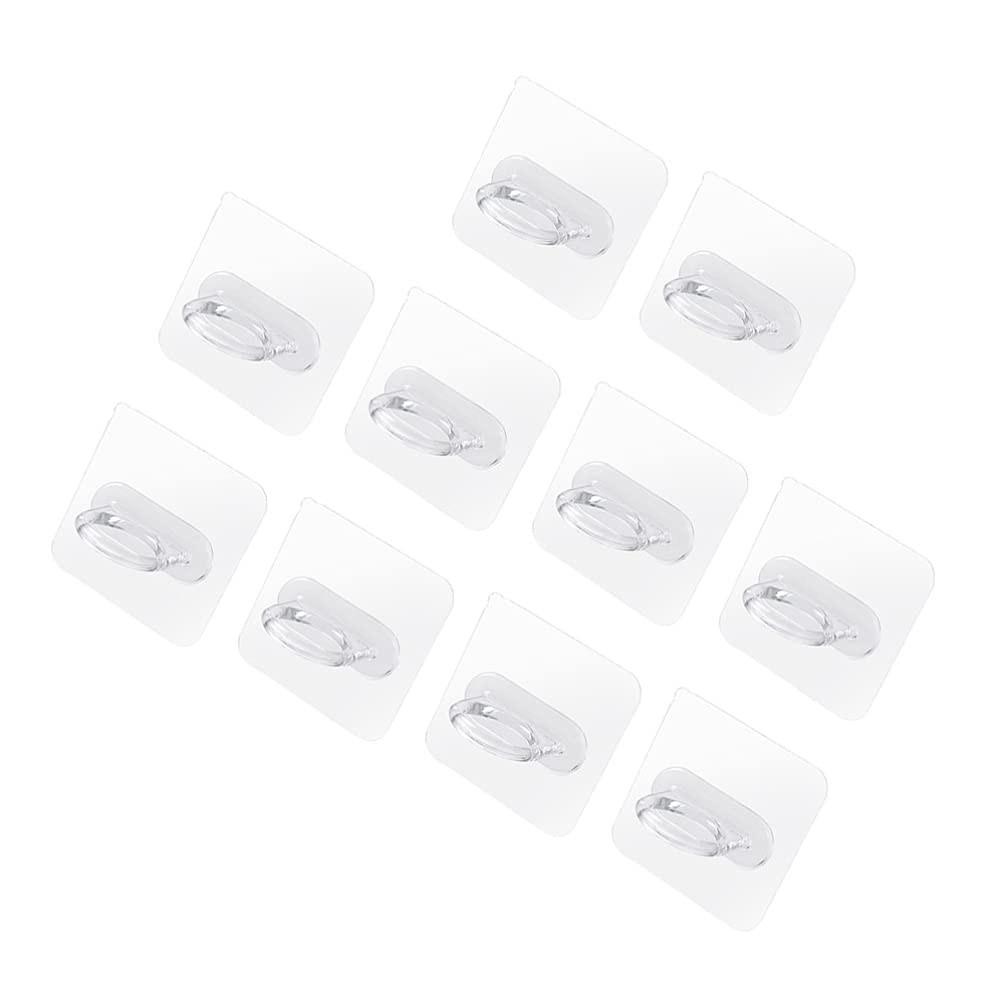 10Pcs Adhesive Wall Hooks - Heavy Duty Plastic Sticky Hooks for Bathroom, Kitchen & Shower - No Drill Hanging Organizer for Towels, Robes, Bottles & Soap Dispensers - Perfect for Small Space Organization & Home Decor
