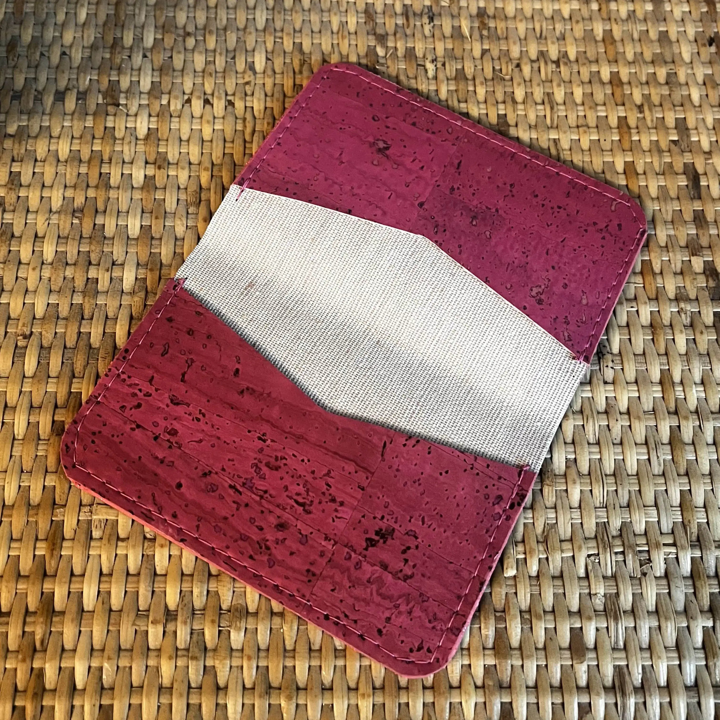 Eco-Friendly Pink Cork Slim Cardholder - RFID Blocking Minimalist Wallet for Women & Men | Perfect for Travel, Everyday Use & Gift Giving
