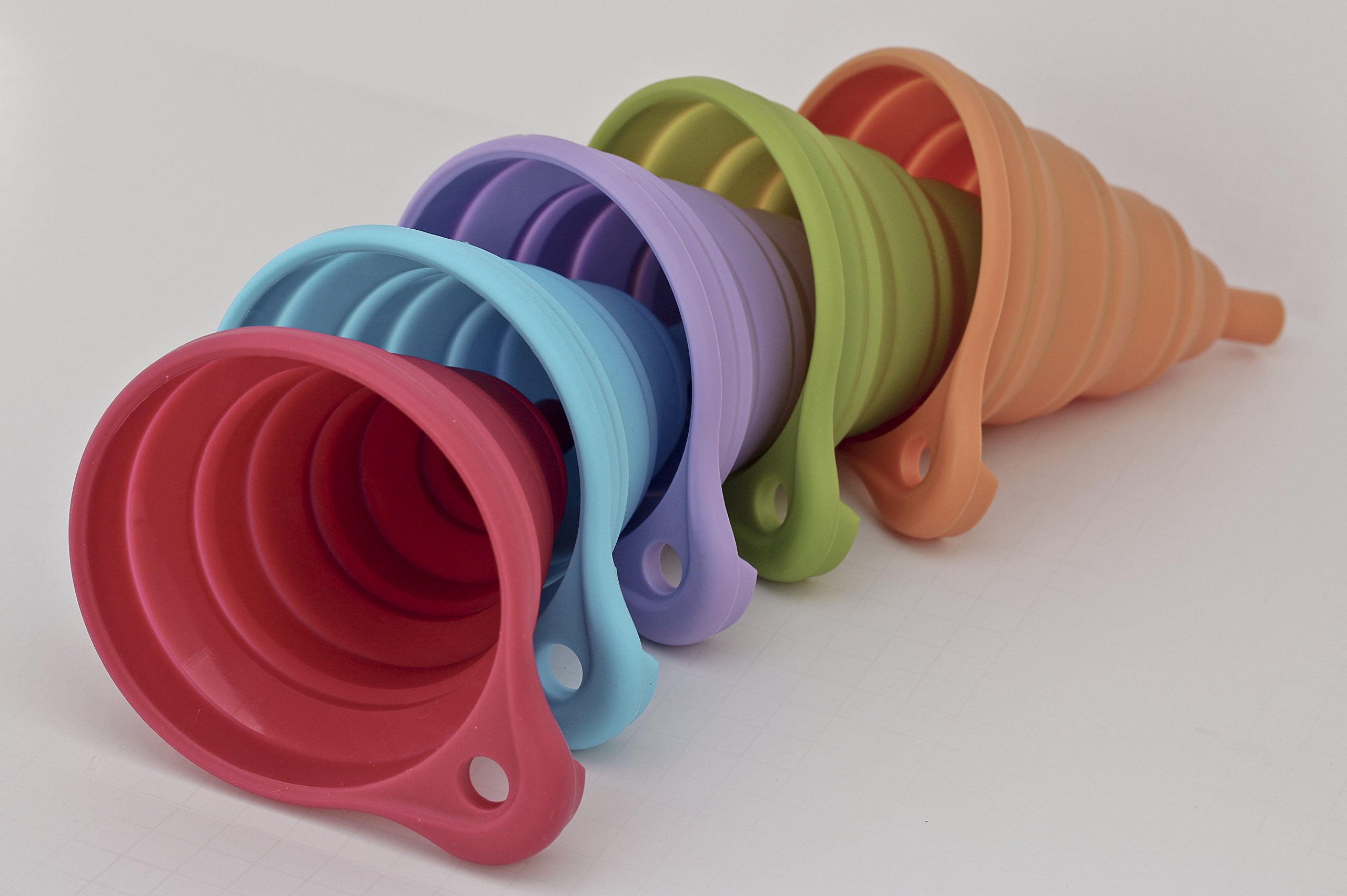 Zoie + Chloe Space Saving Silicone Foldable Collapsible Kitchen Funnel for Cooking, Baking, and Liquid Transfer - Perfect for Small Kitchens, Camping & Travel
