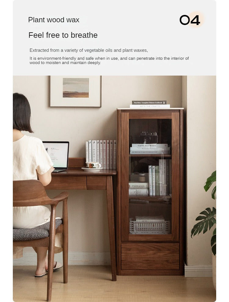 Premium Black Walnut Solid Wood Rock Slab Side Cabinet - Rustic Nightstand, Entryway Storage, or Living Room End Table - Handcrafted Furniture for Modern & Farmhouse Decor