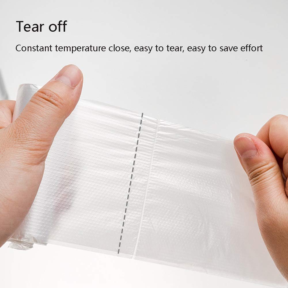 Premium Small Trash Bags for Desks - 5 Rolls of Disposable Plastic Garbage Bags with Large Capacity, Fits Most Office/Home Trash Cans (White) - Perfect for Office Waste, Home Office Organization & Small Space Cleaning