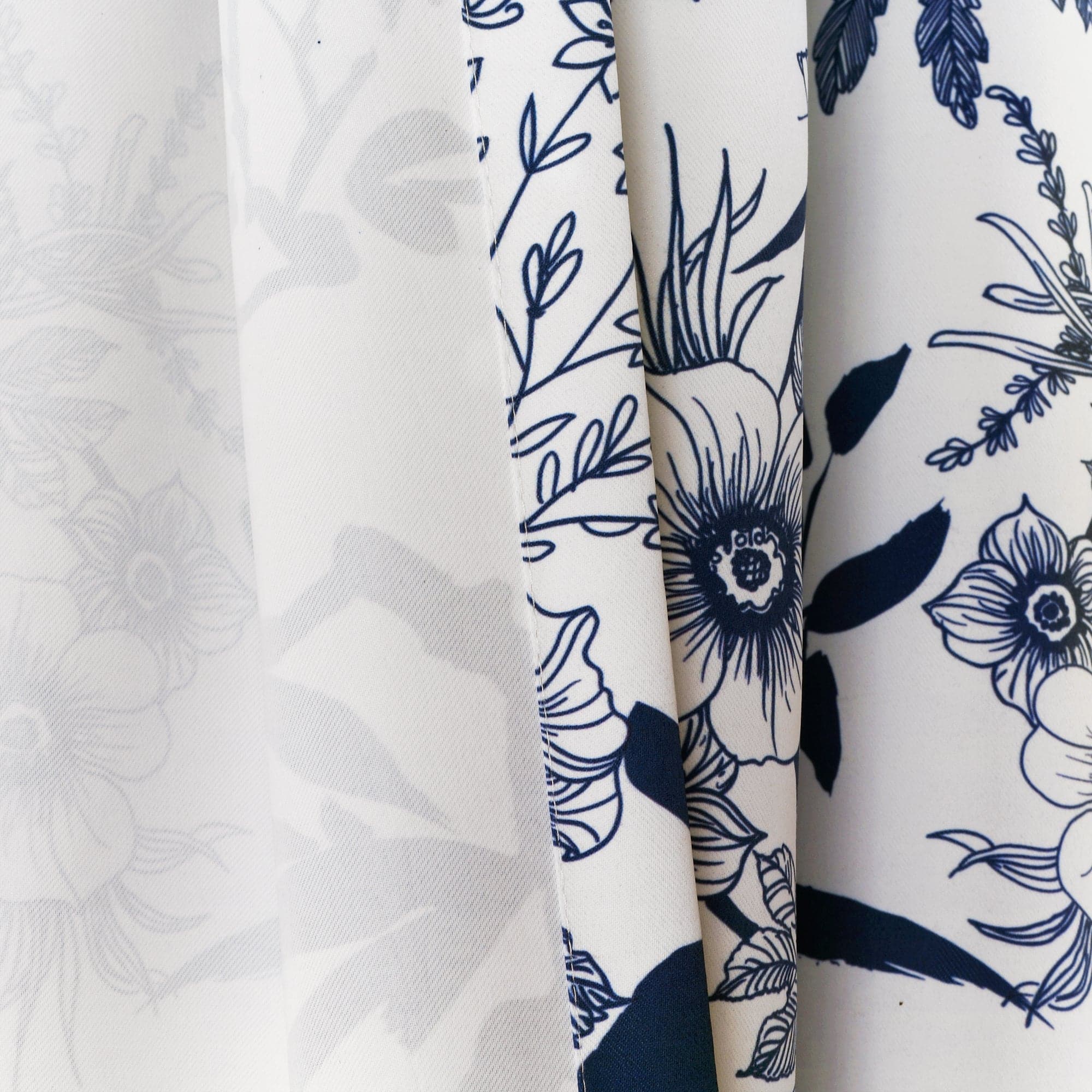 Botanical Garden Light Filtering Window Curtain Panel Set - Floral Print Sheer Drapes for Living Room, Bedroom & Nursery - Soft Sunlight & Privacy - 2 Panels 84 Inch Length