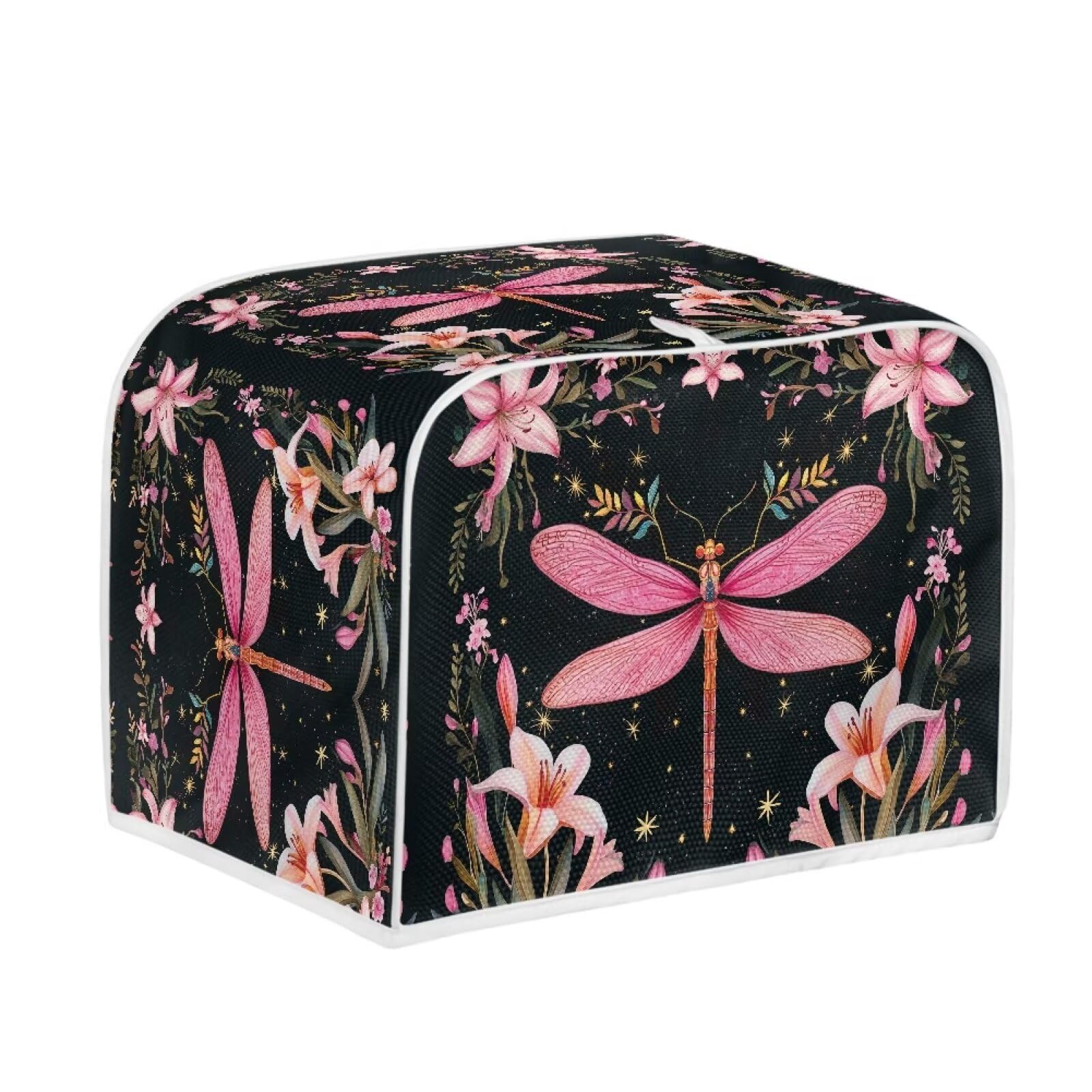 Mumeson 2 Slice Toaster Cover - Tulip Dragonfly Design Kitchen Appliance Protector - Lightweight Bread Maker Cover for Toasters - Perfect for Home, Kitchen, Breakfast & Dining Room Decor
