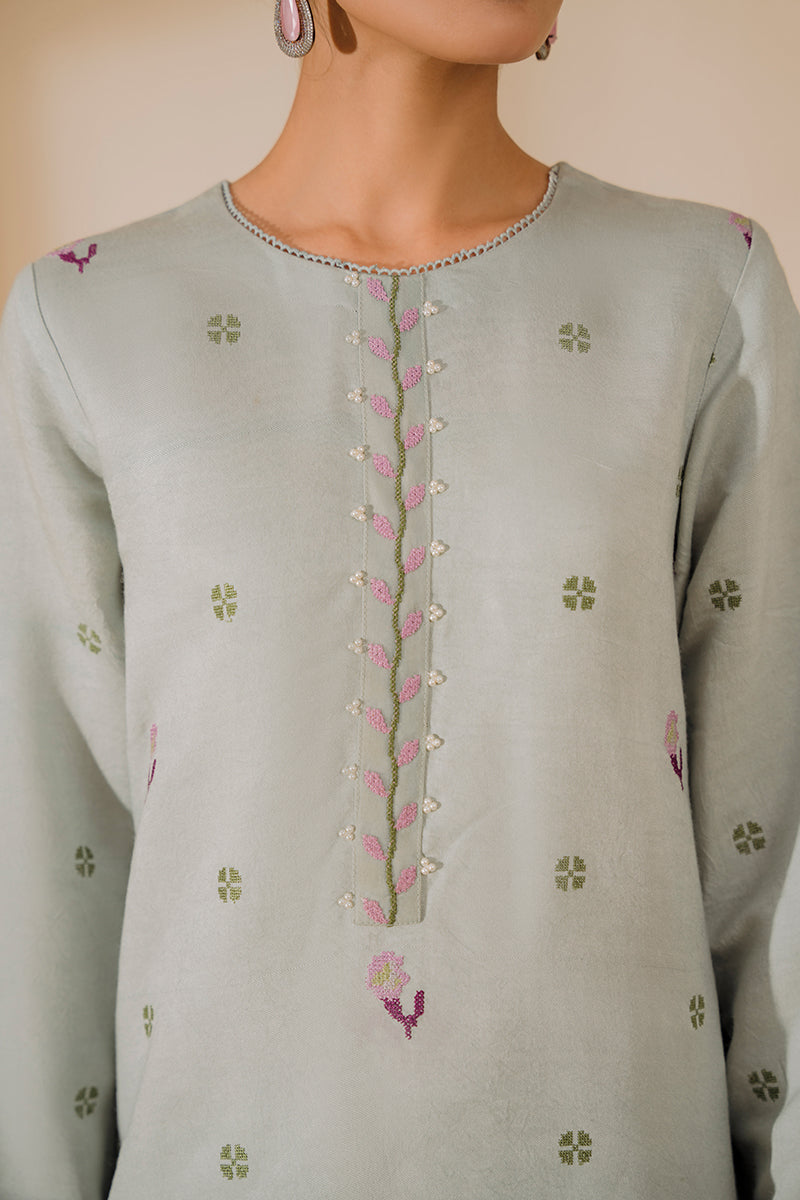 MOON FLOWER 2 PC Set (Shirt & Dupatta) - Elegant Indian Ethnic Wear for Women, Party & Wedding Outfit