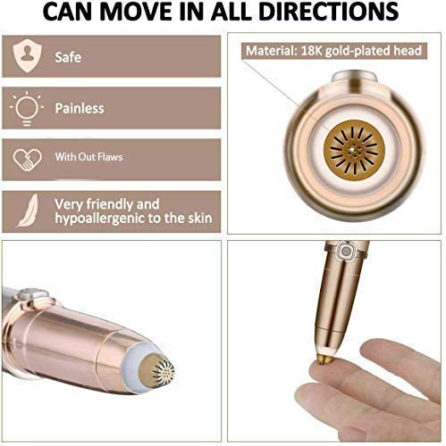 Rose Gold USB Rechargeable Eyebrow Trimmer for Women - Precise Shaping & Grooming - Perfect for Home, Travel & Salon Use