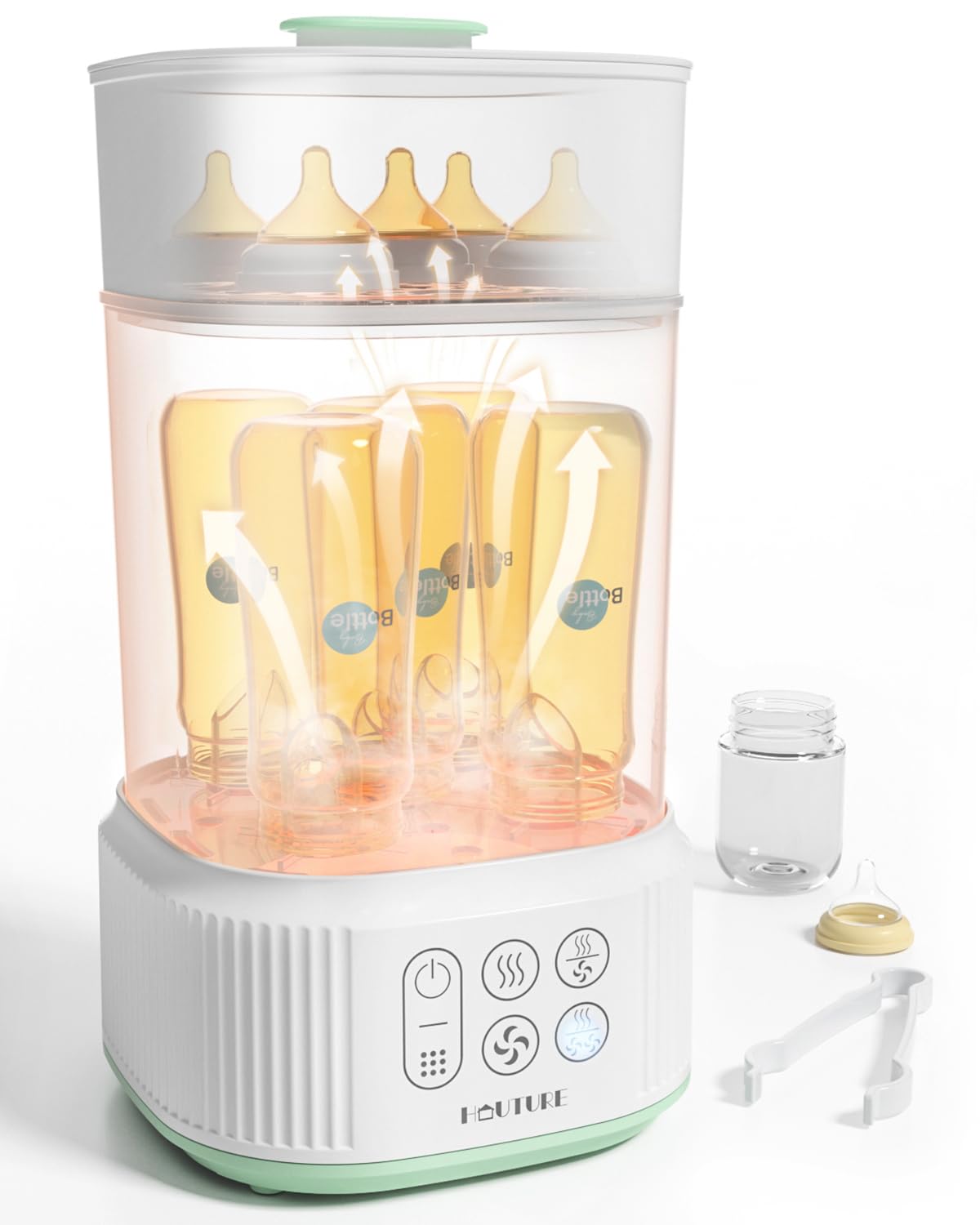 HAUTURE Electric Baby Bottle Sterilizer and Dryer - Compact Steam Sterilizing Machine for Bottles, Pacifiers & Breast Pump Parts | Fast Drying, Safe Sanitization for Newborns | Perfect for Nursery, Travel & Daily Baby Care