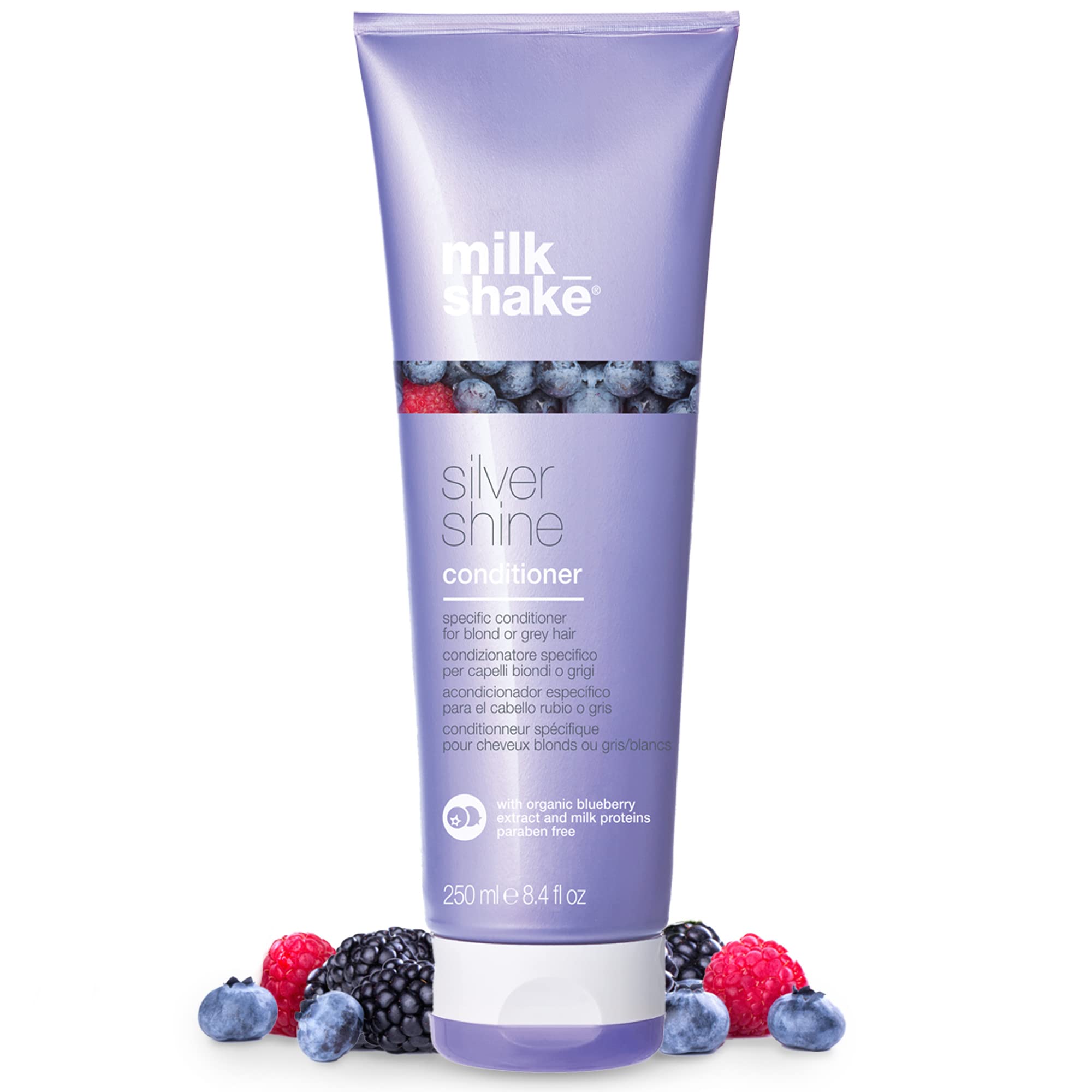Milk Shake Silver Shine Conditioner for Blonde & Gray Hair - 8.4 fl oz Purple Toning Treatment - Sulfate Free & Vegan Formula - Perfect for Salon Quality Results at Home