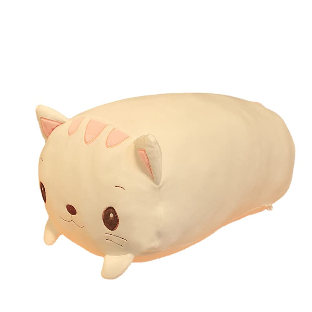 Tiowo Large Soft Plush Pillow - Cute Chubby Stuffed Animal Toy for Kids, Decorative Throw Pillow for Bed & Sofa (Cat Design, 20cm/7.87inch) - Perfect for Nursery Decor, Birthday Gifts & Cozy Home Accents