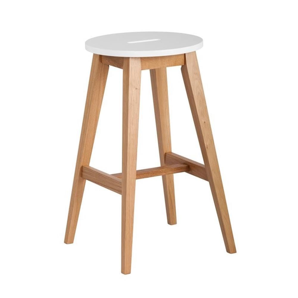 Modern 3-Piece Wood Barstool Set in Oak & White - Home Square - Perfect for Kitchen Islands, Breakfast Bars & Home Decor