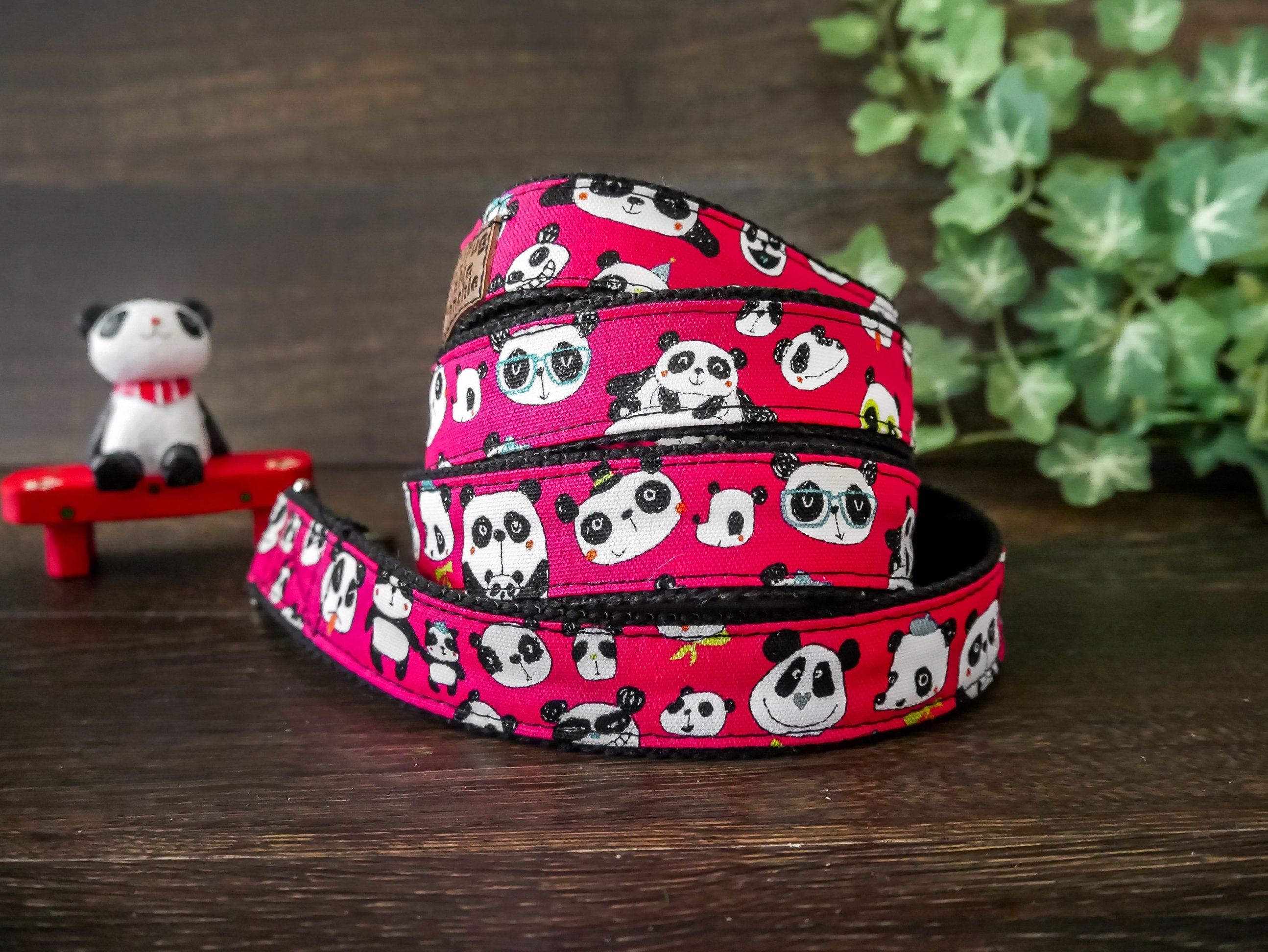 Panda Pink Dog Collar - Adjustable Nylon Pet Collar for Small Medium Dogs - Perfect for Daily Walks, Training & Fashion Accessories
