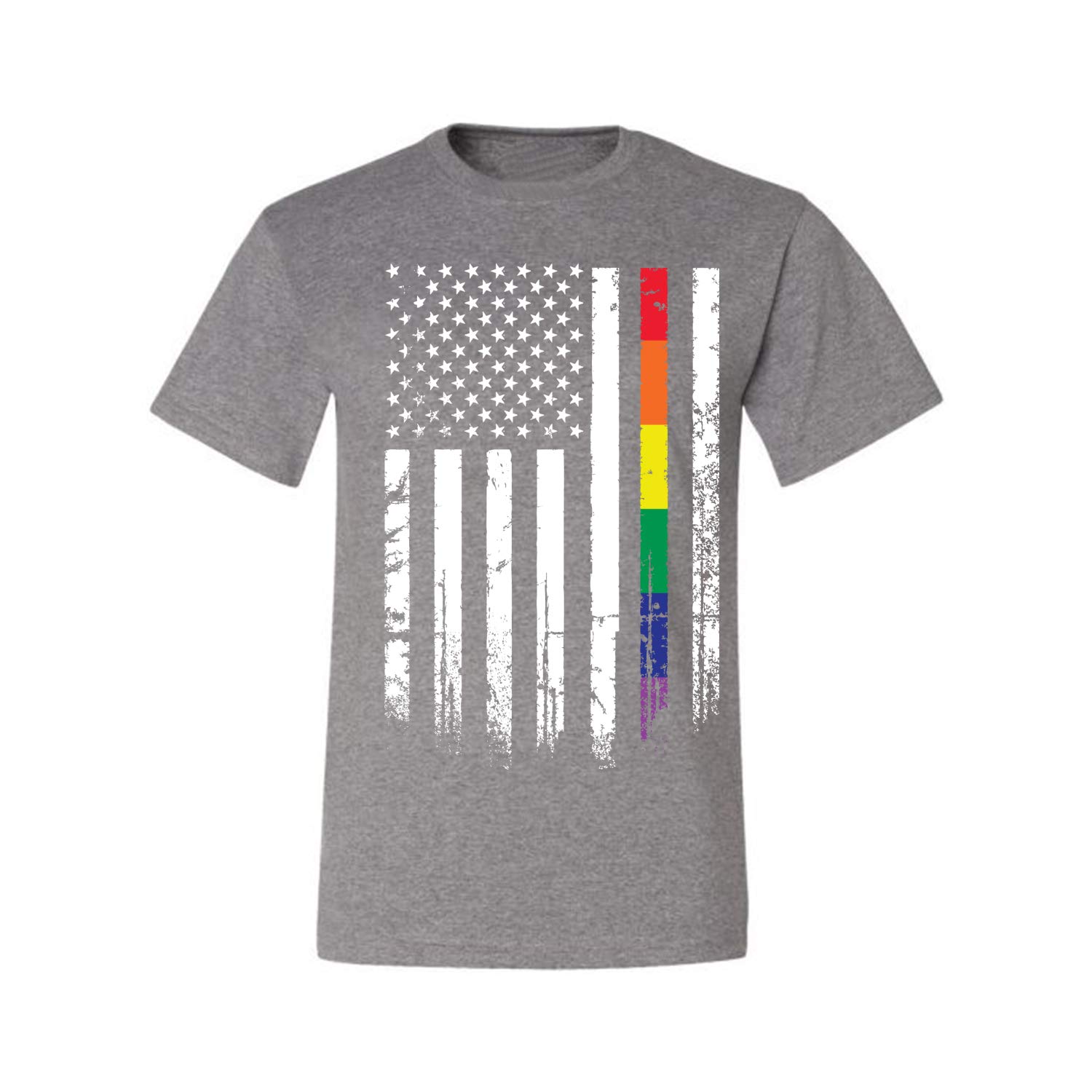 USA Gay Pride Rainbow American Flag LGBT Graphic T-Shirt for Men - Comfortable Cotton Tee for Pride Parades, LGBTQ+ Events & Everyday Wear