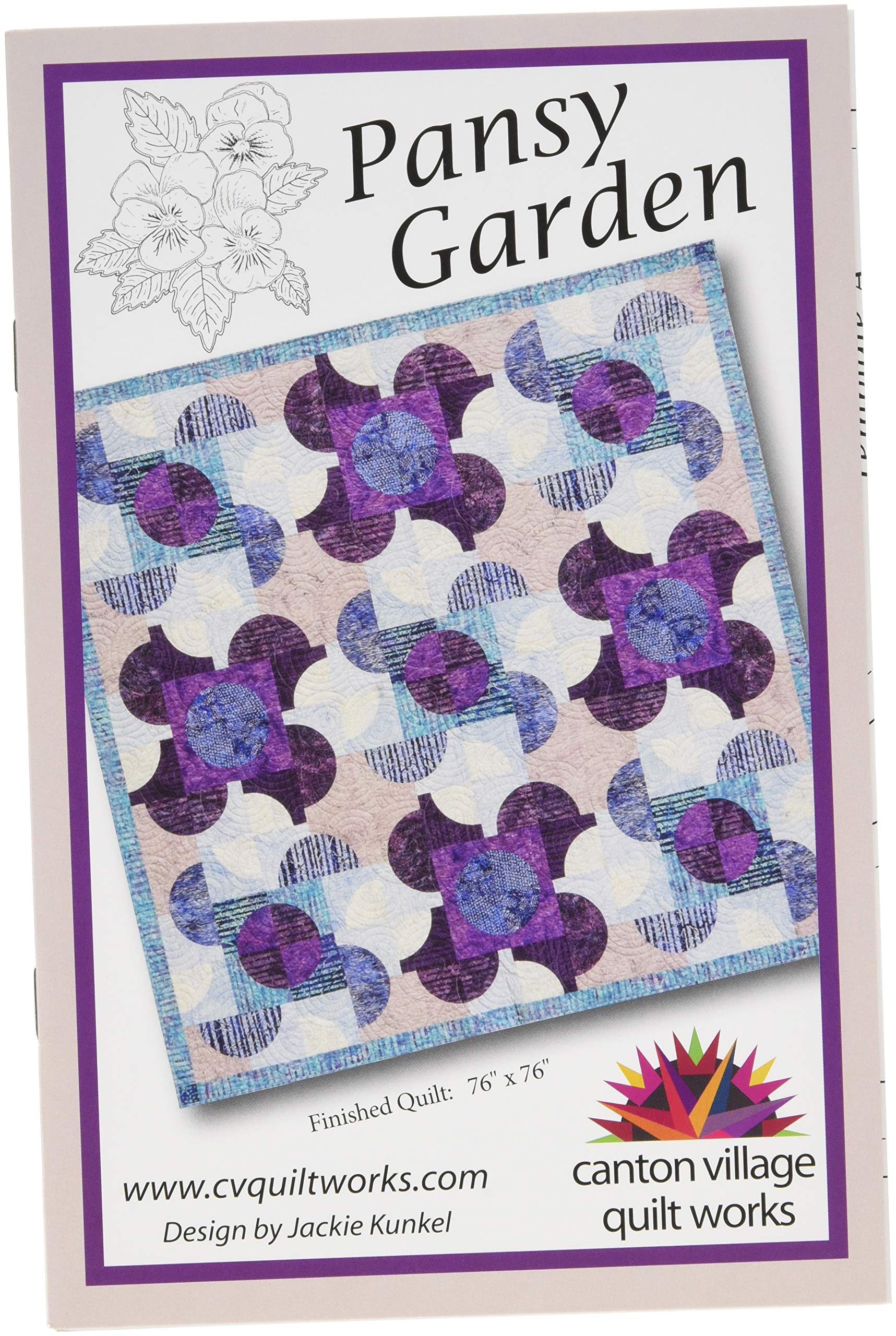 Canton Village Quilt Works Pansy Garden Pattern Quilt - Handmade Floral Patchwork Bedspread for Home Decor | Perfect for Bedroom, Living Room & Gift Giving