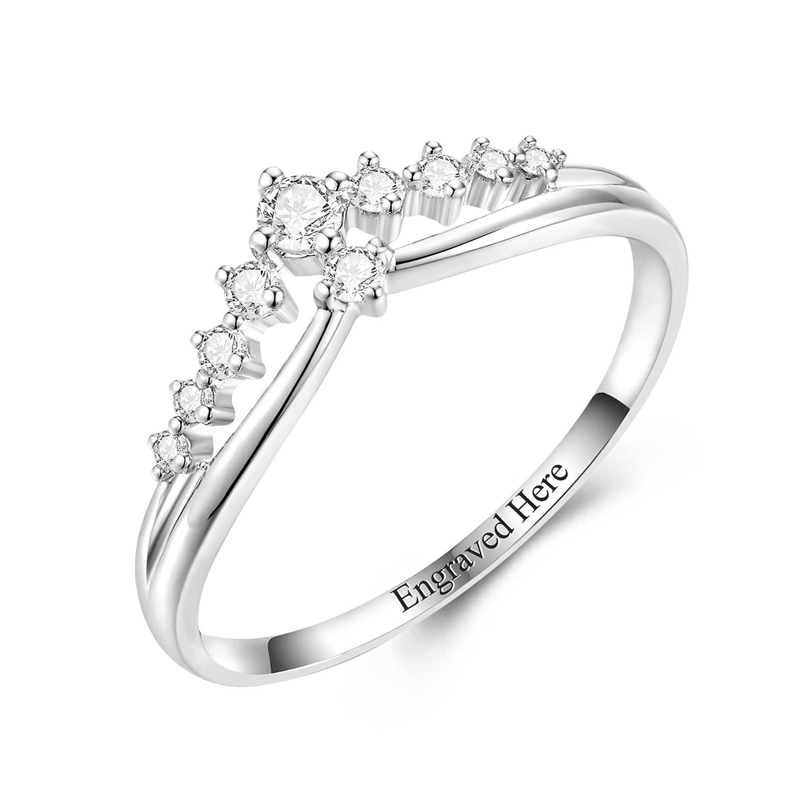 Moissanite Diamond Wedding Rings for Women - 925 Sterling Silver Personalized Engraved Promise Rings, Bridal Jewelry Gifts - Perfect for Anniversaries, Proposals & Special Occasions