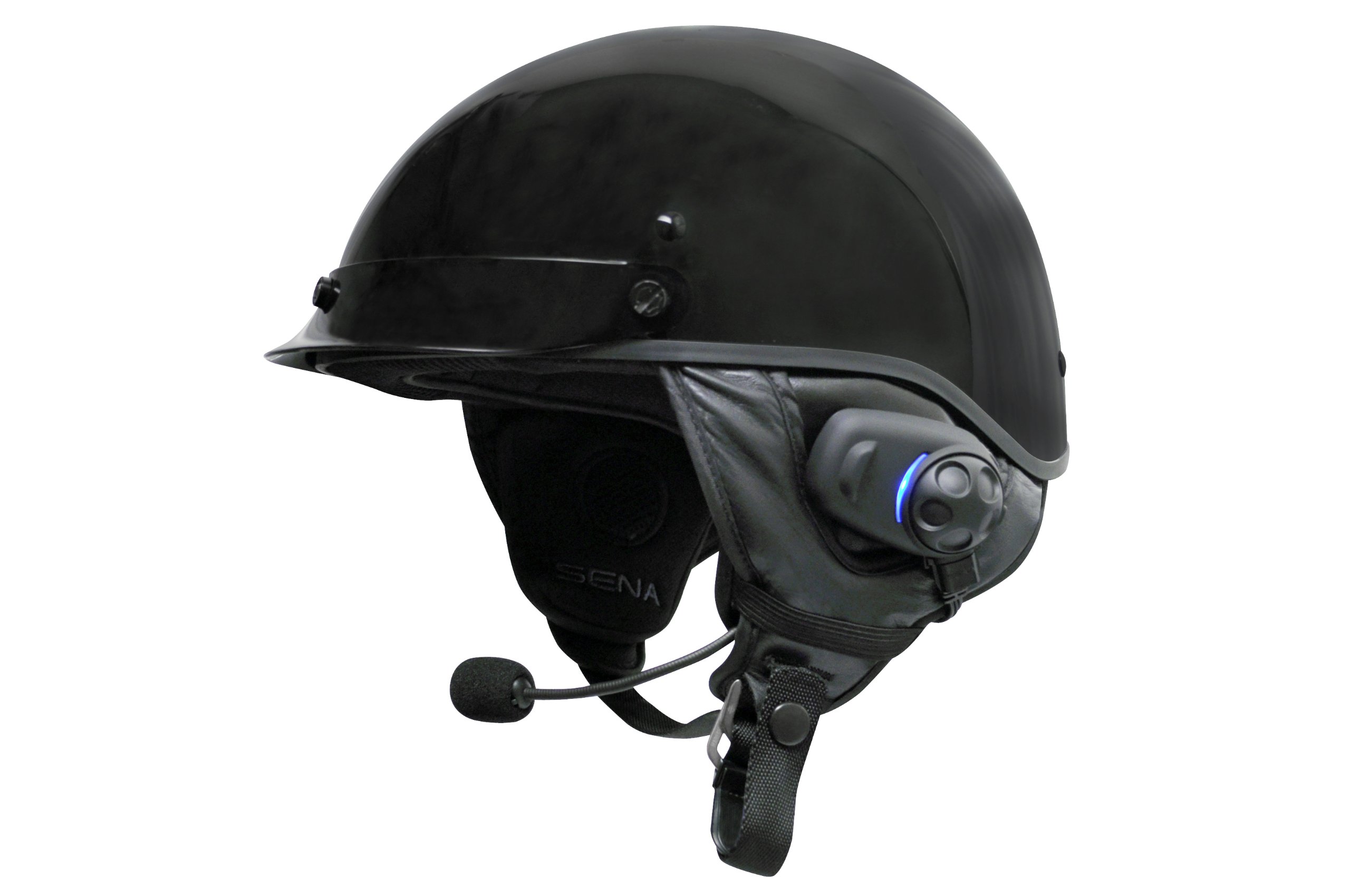 Sena SPH10H-FM-01 Motorcycle Bluetooth Headset with Intercom & Built-in FM Radio - Wireless Communication System for Half Helmets (Black) - Perfect for Group Rides, Commuting & Hands-Free Calling