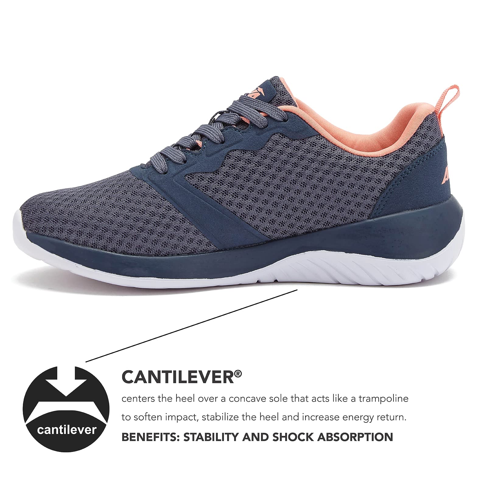 Avia Coast 2.0 Women's Lightweight Memory Foam Walking Shoes - Comfortable Sneakers for Walking, Running & Travel - Black, Olive Green, Blue | Perfect for Workout, Gym & Everyday Wear