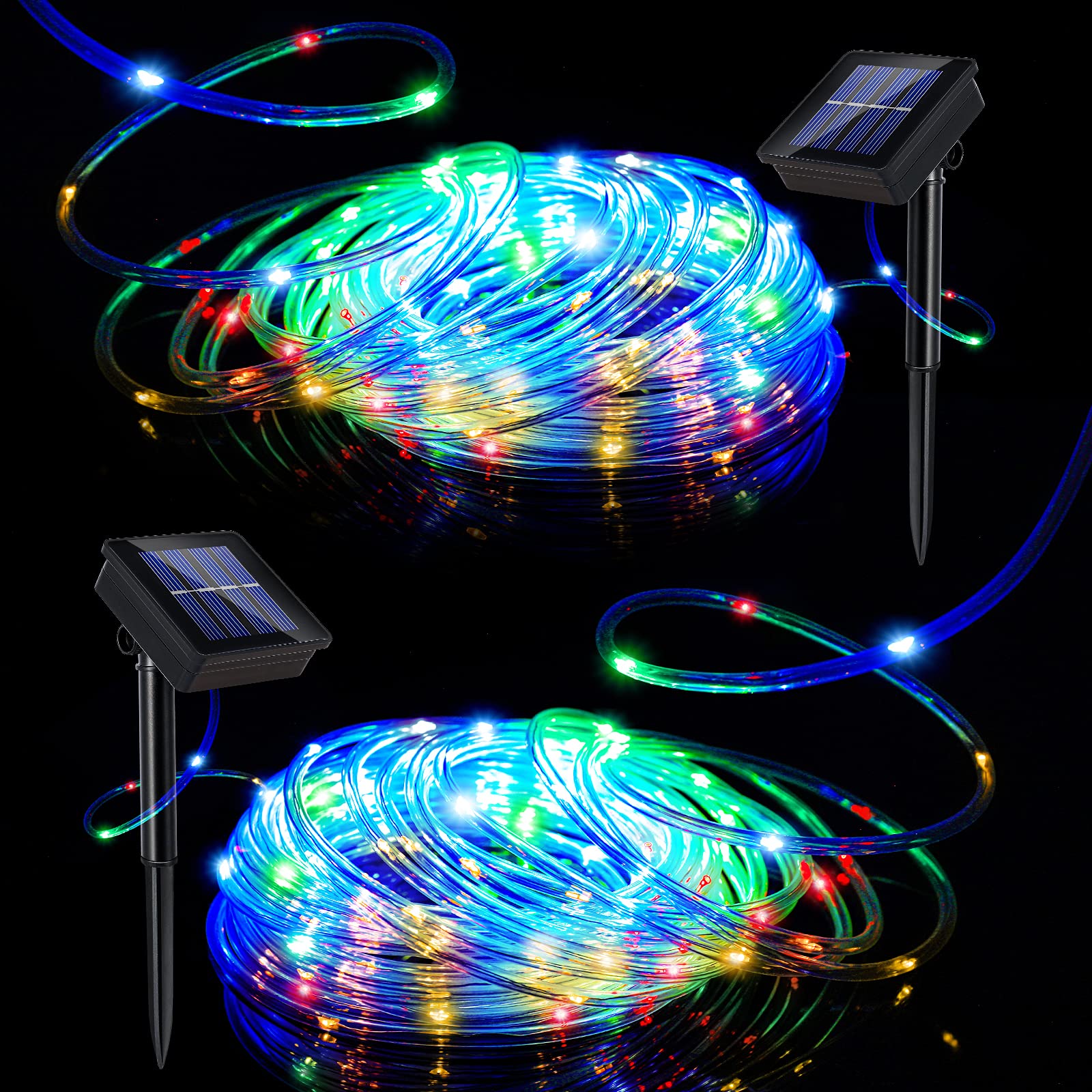 Solar Rope Lights Outdoor 40Ft - 120 LED Color Changing Waterproof String Lights with 8 Modes | Perfect for Patio, Camping, Halloween, Christmas Tree, Wedding & Garden Decoration